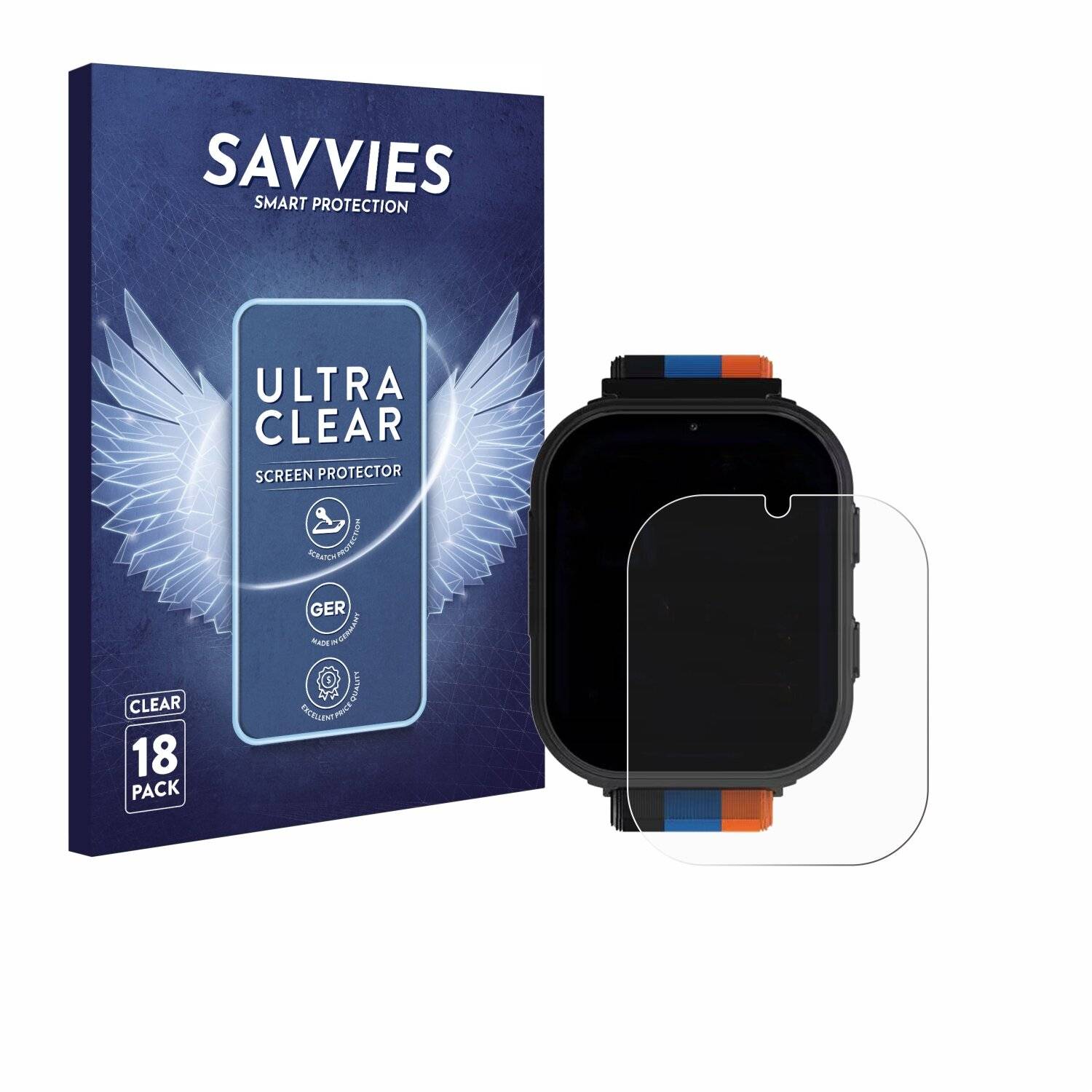 18x Savvies Displayschutz-Folie für Kiano Watch Joy 4G