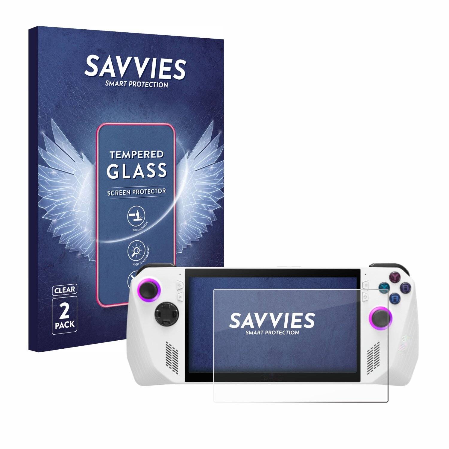2x Savvies Clear Schutzglas für ASUS ROG Ally (2023)