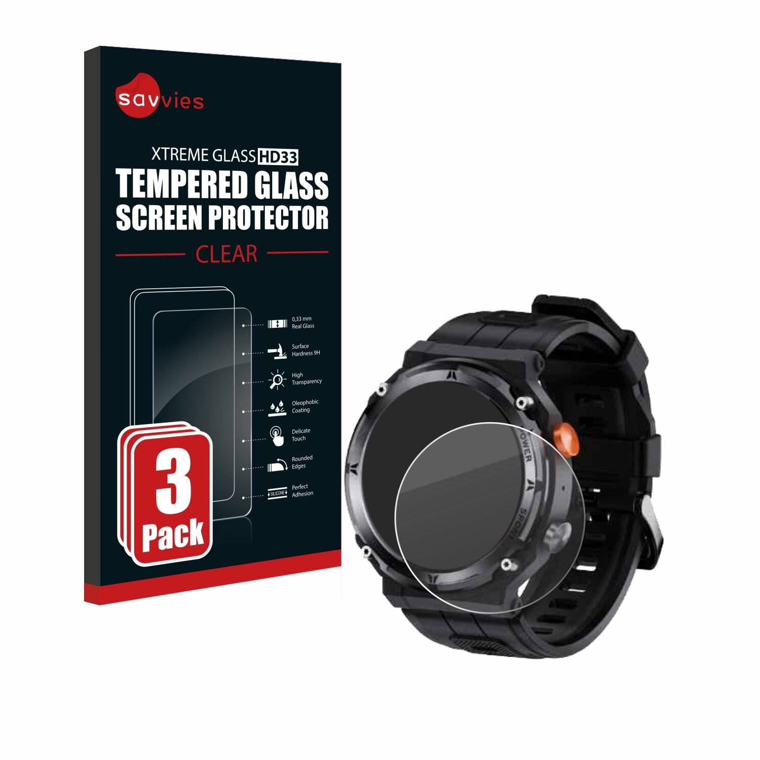 3x Savvies Clear Schutzglas für Lemfo C21 Pro