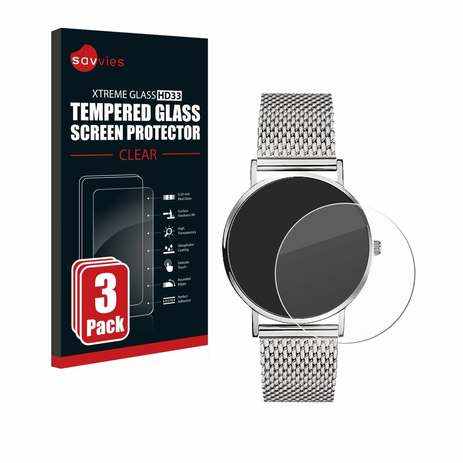 3x Savvies Clear Schutzglas für Liebeskind New Case Mesh (34