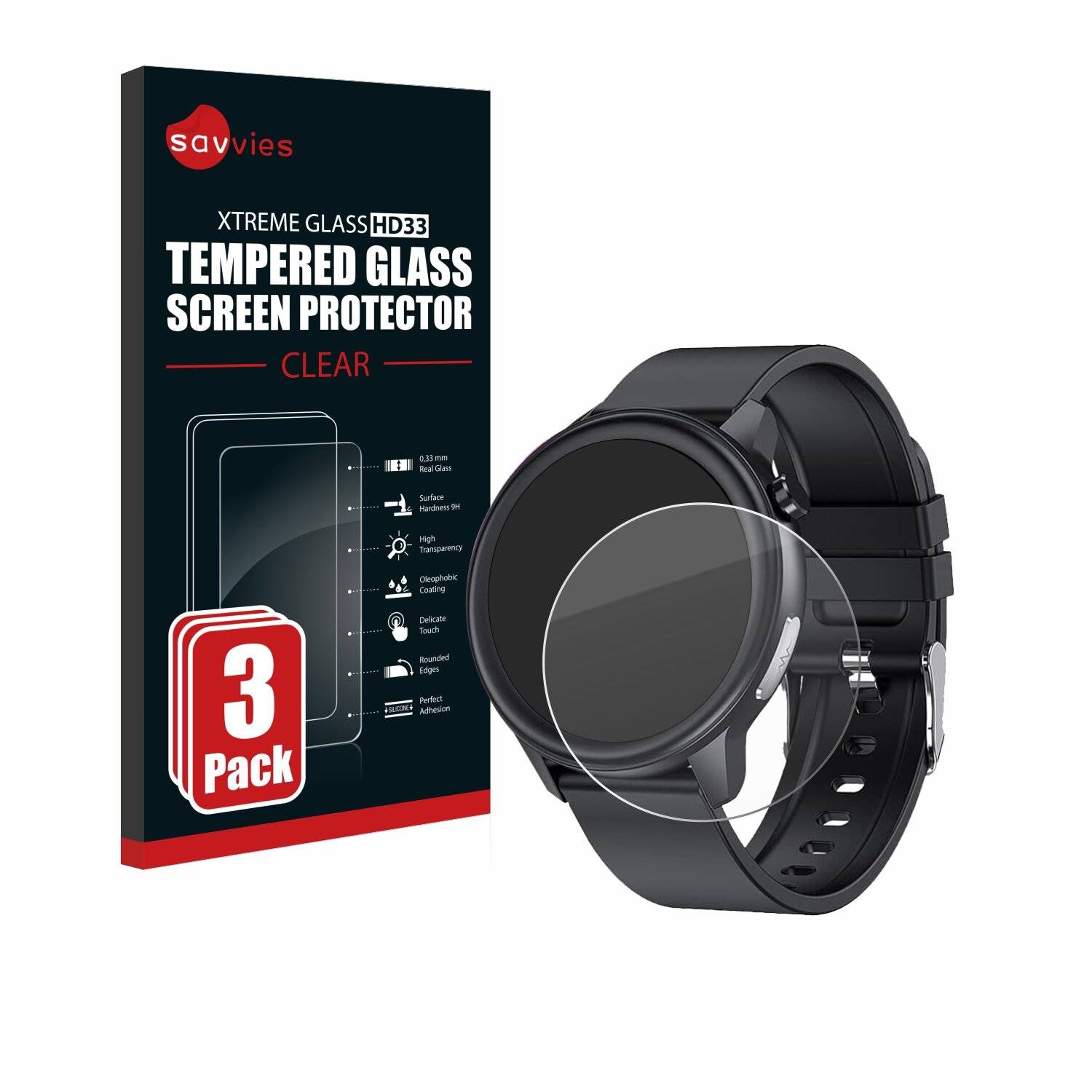 3x Savvies Clear Schutzglas für DigiKuber E80