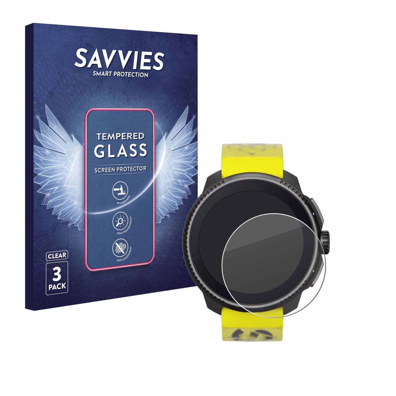 3x Savvies Clear Schutzglas für Suunto