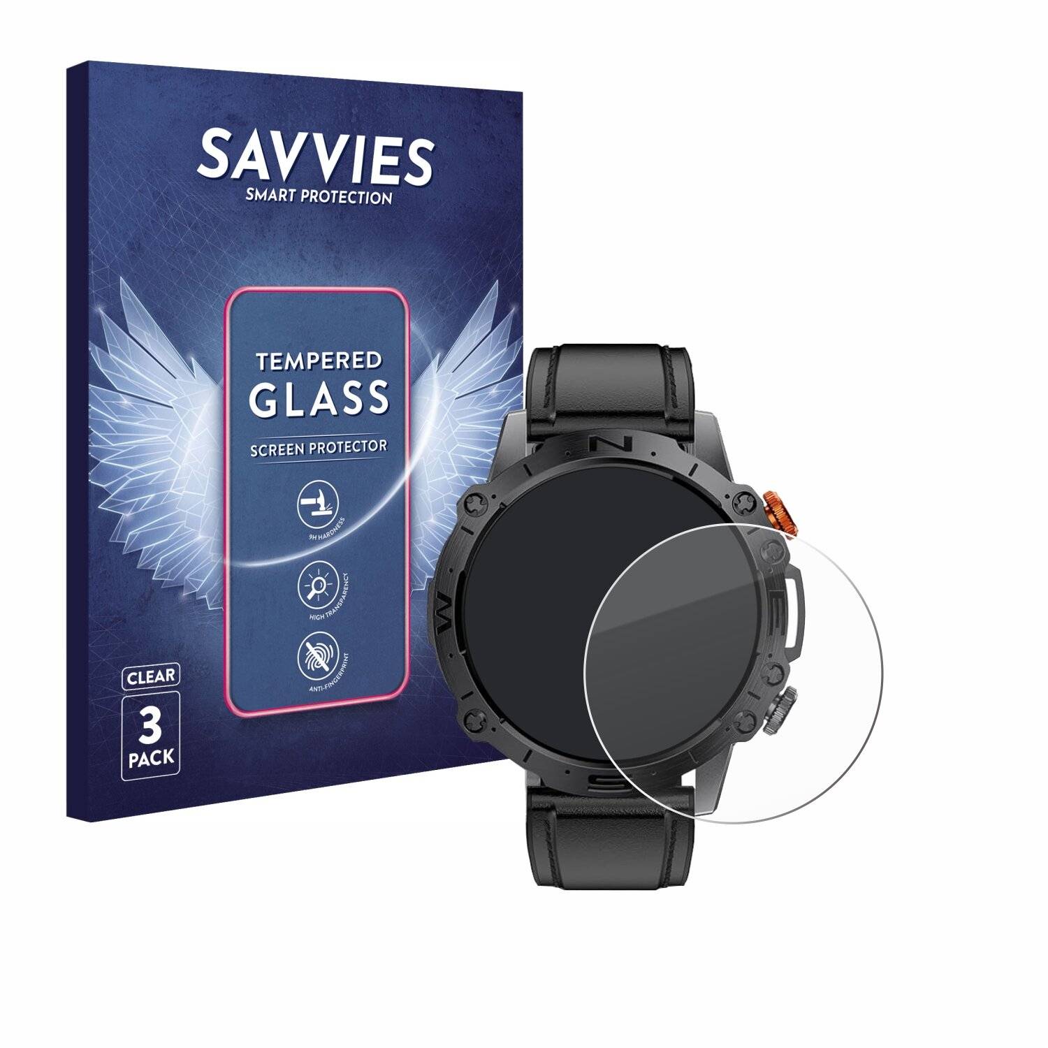 3x Savvies Clear Schutzglas für LIGE DFA-ST19