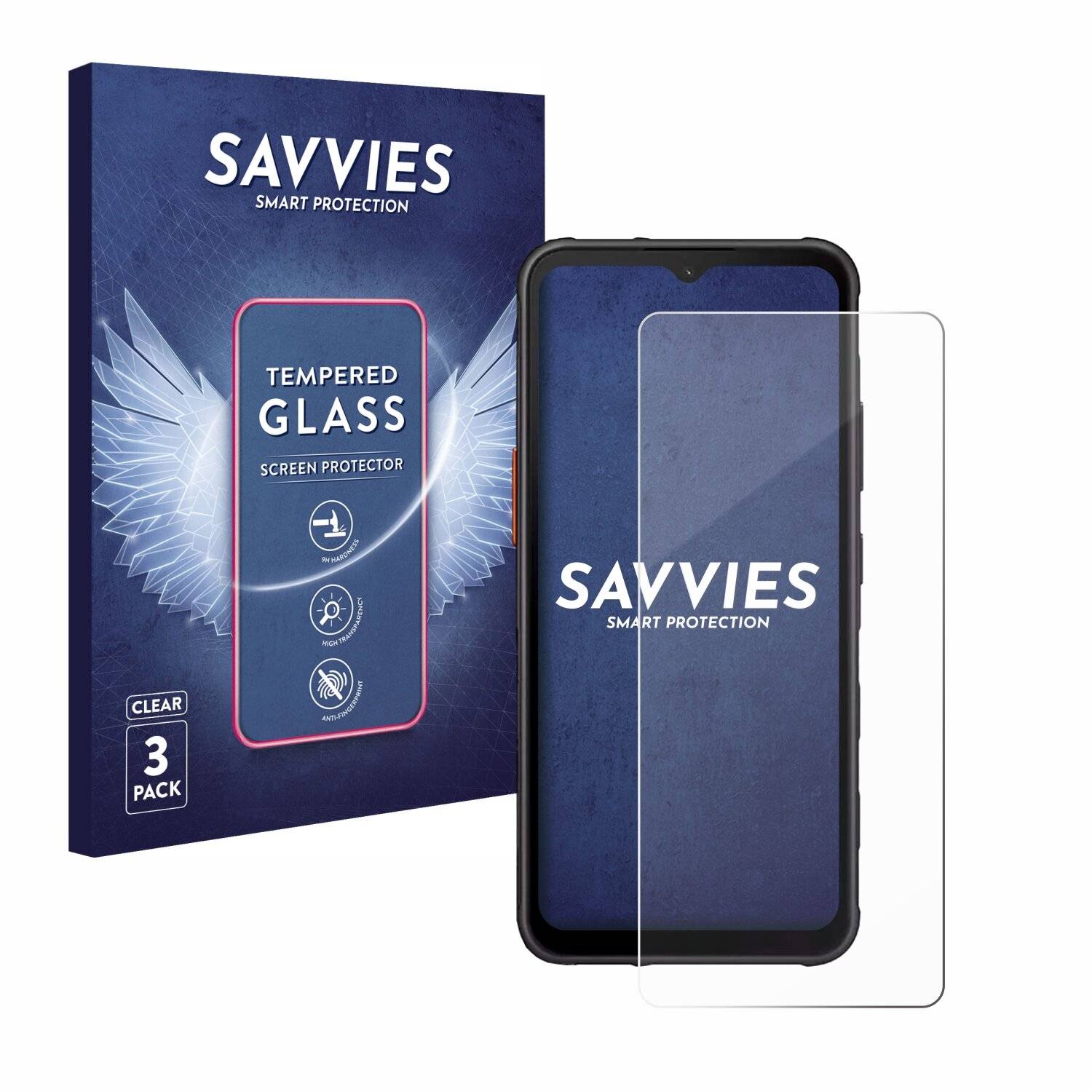 3x Savvies Clear Schutzglas für Samsung Galaxy XCover