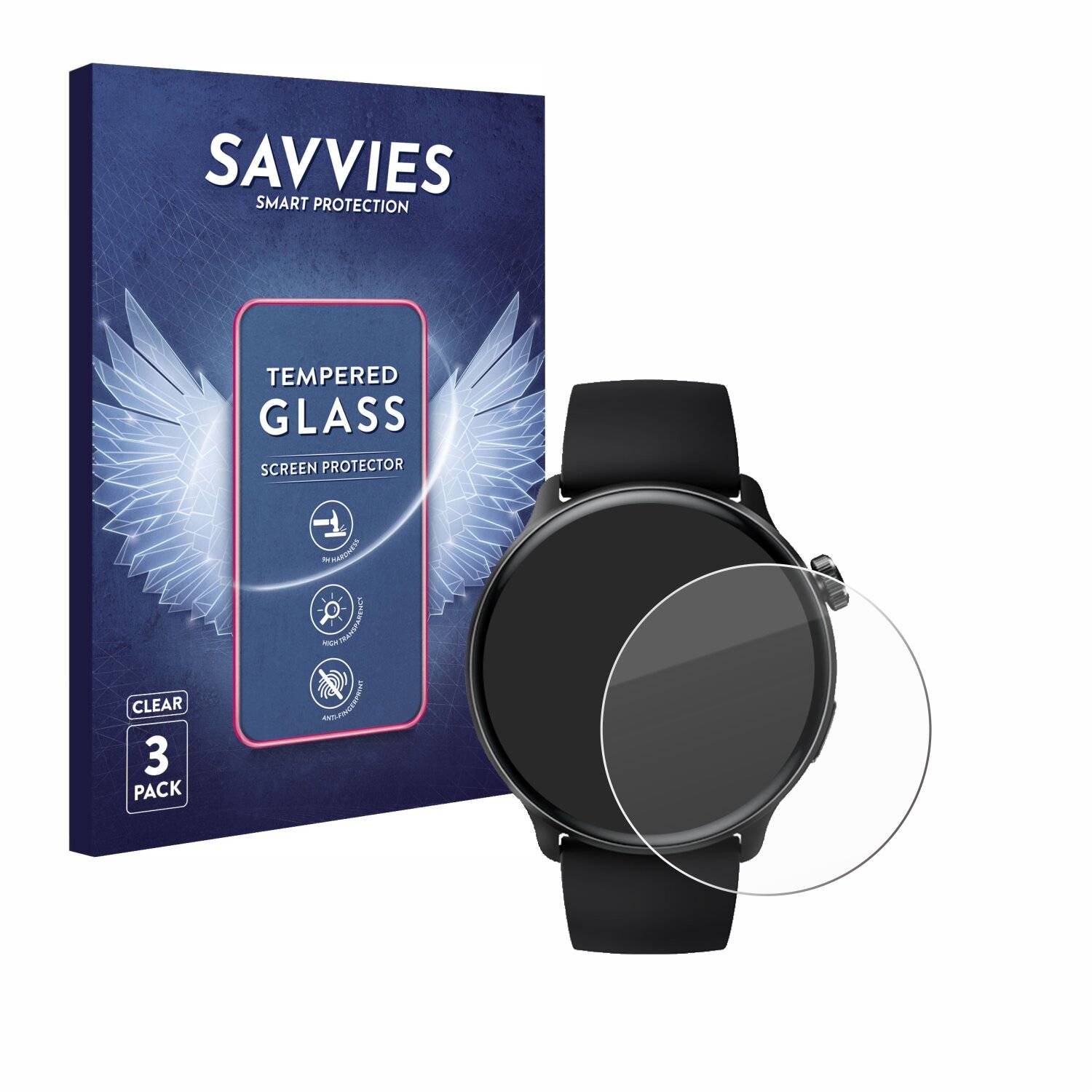 3x Savvies Clear Schutzglas für Xiaomi Mibro Lite