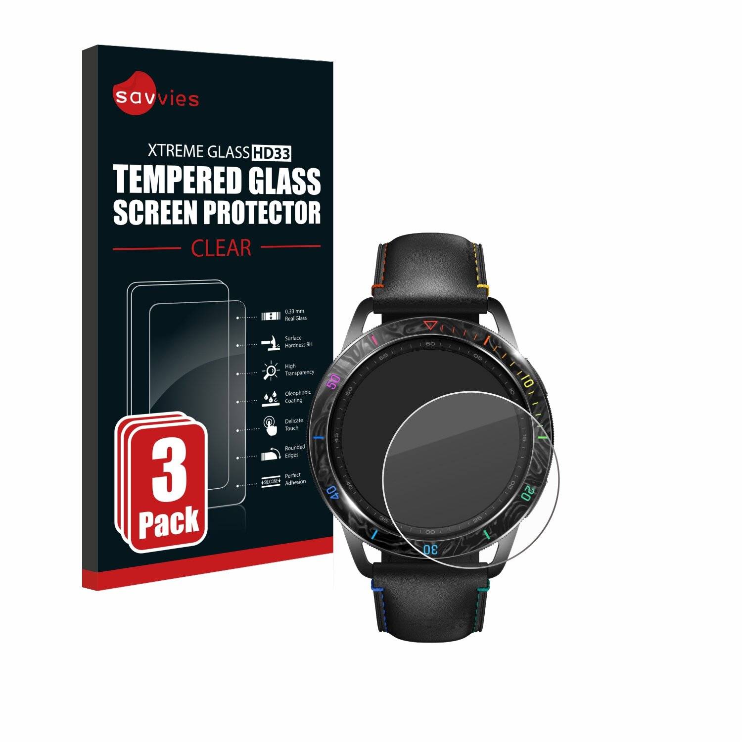 3x Savvies Clear Schutzglas für Xiaomi Watch