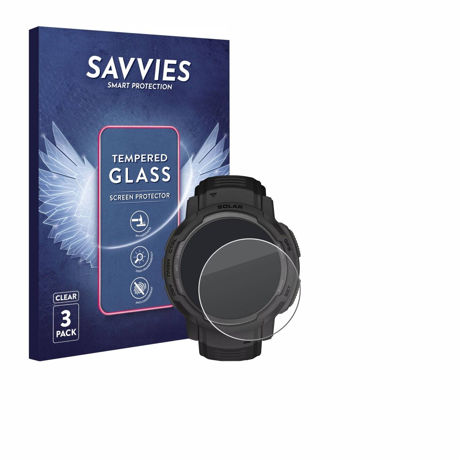 3x Savvies Clear Schutzglas für Garmin Instinct Crossover