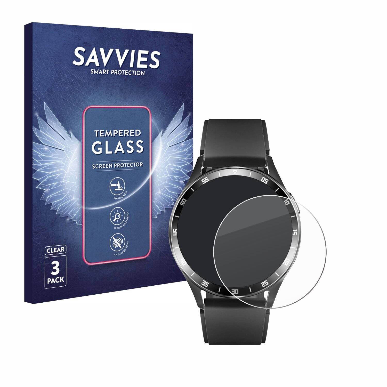 3x Savvies Clear Schutzglas für usogood Smartwatch