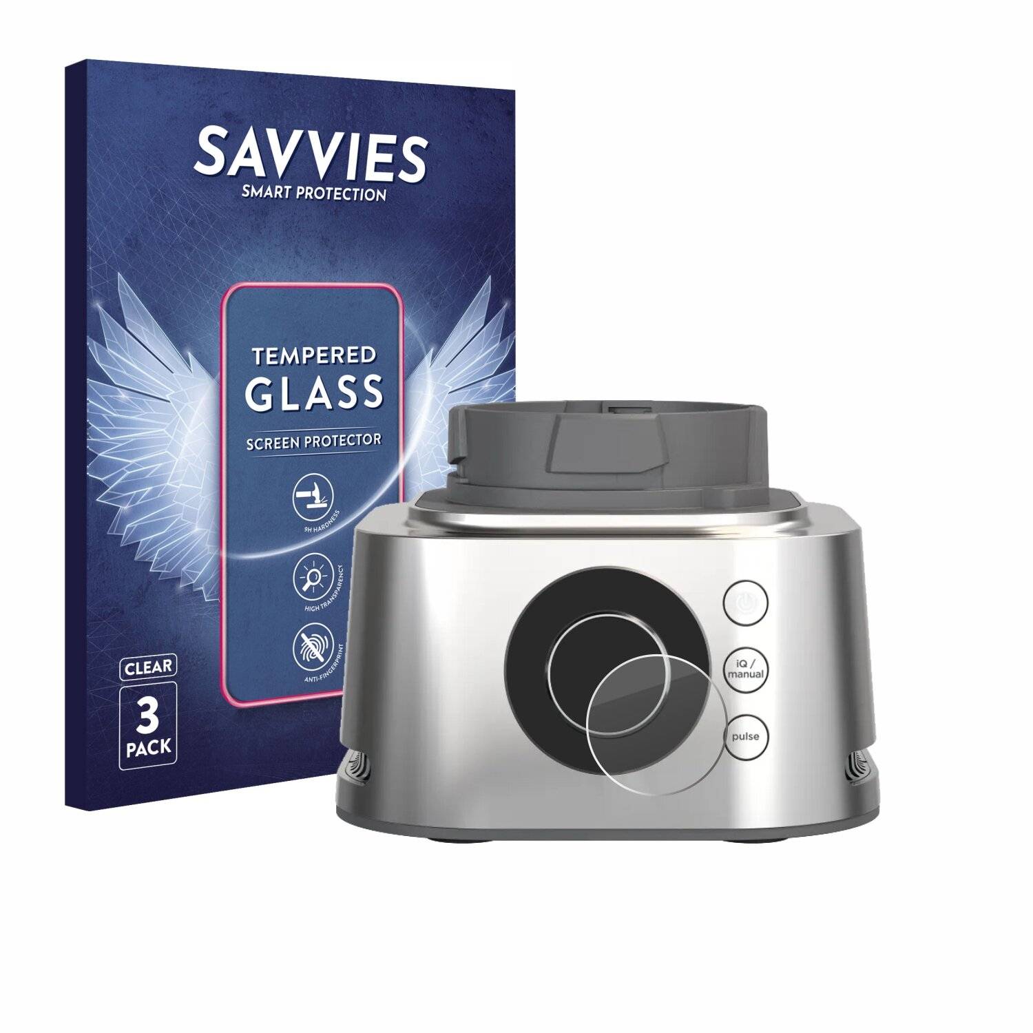 3x Savvies Clear Schutzglas für Ninja Foodi Power Blender