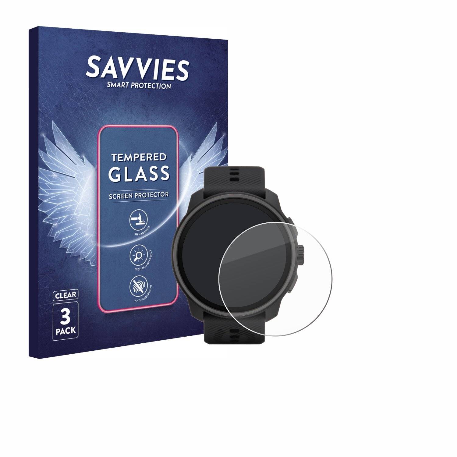 3x Savvies Clear Schutzglas für Suunto Race