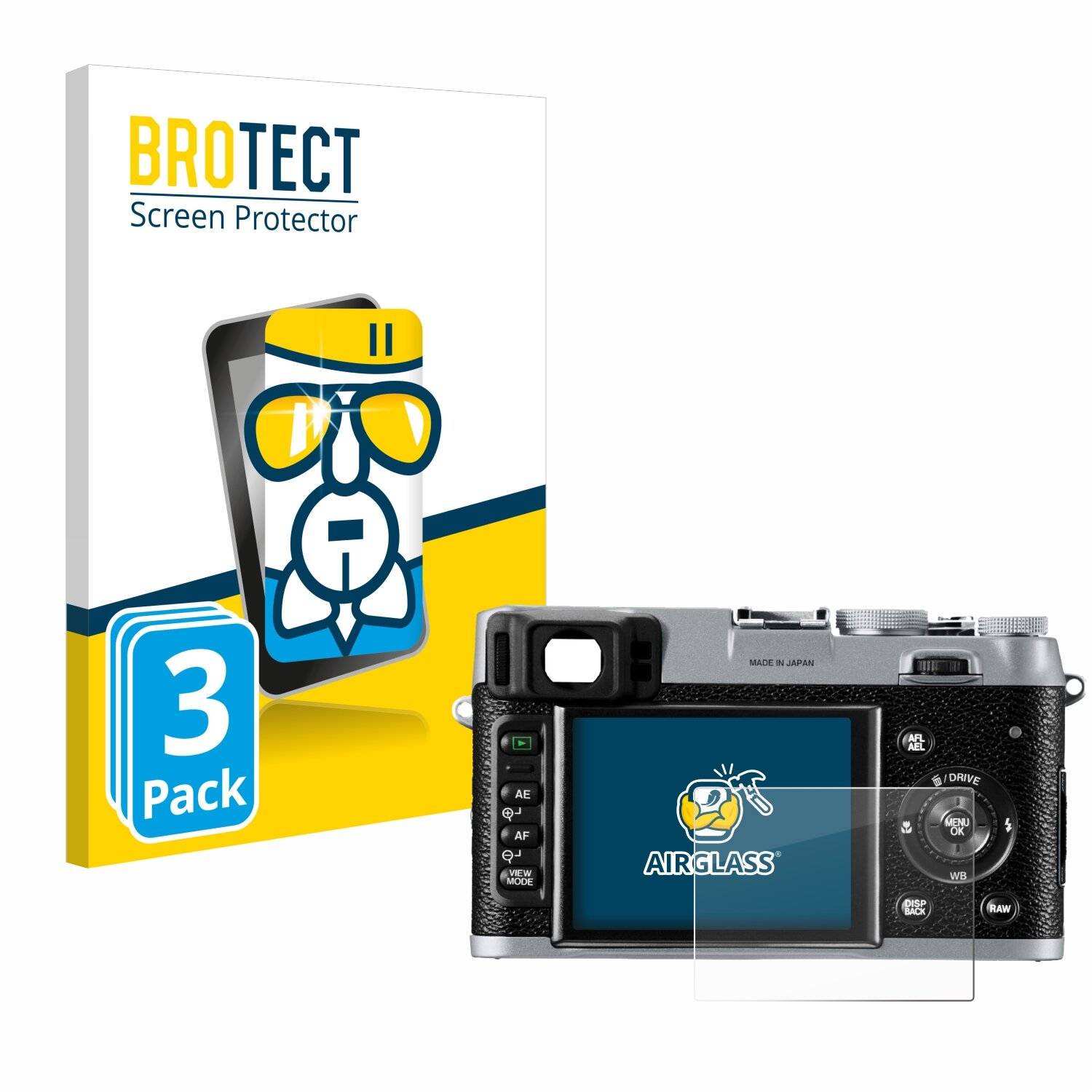 3x BROTECT AirGlass Glas Panzer-Folie für Fujifilm FinePix X100 -