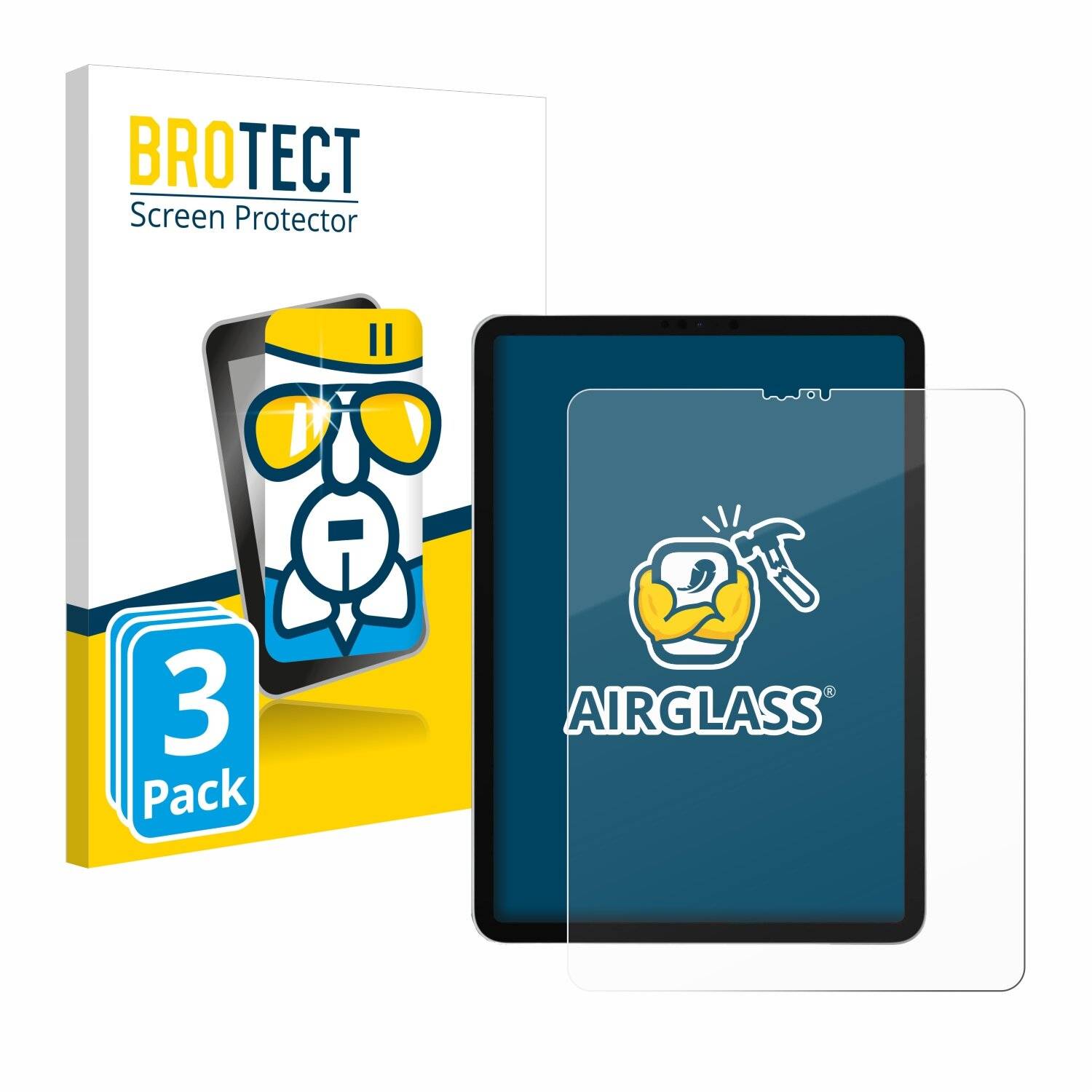 3x BROTECT AirGlass Glas Panzer-Folie für Apple iPad Pro 12.9 2018 (3. Gen.) -