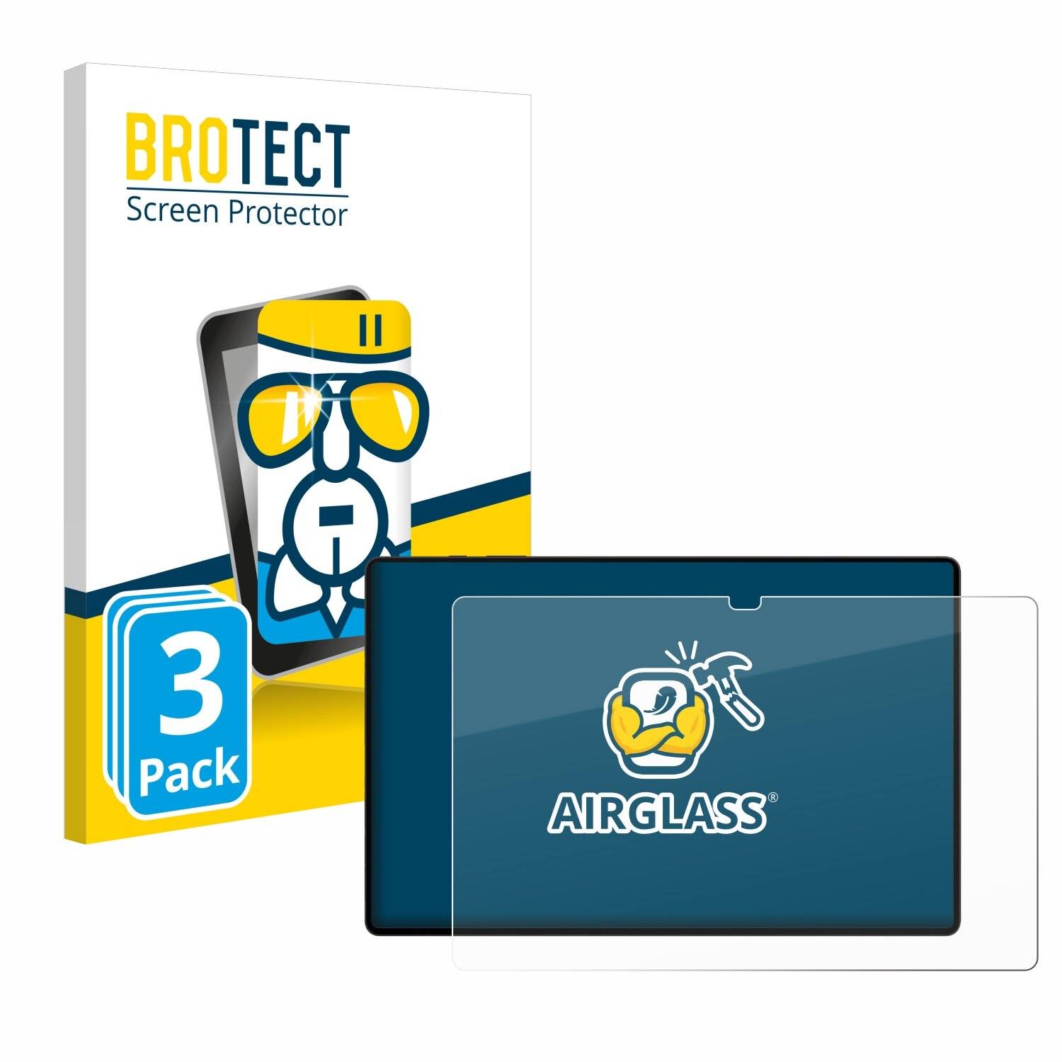 3x BROTECT AirGlass Glas Panzer-Folie für Samsung Galaxy Tab S8 Ultra 5G -