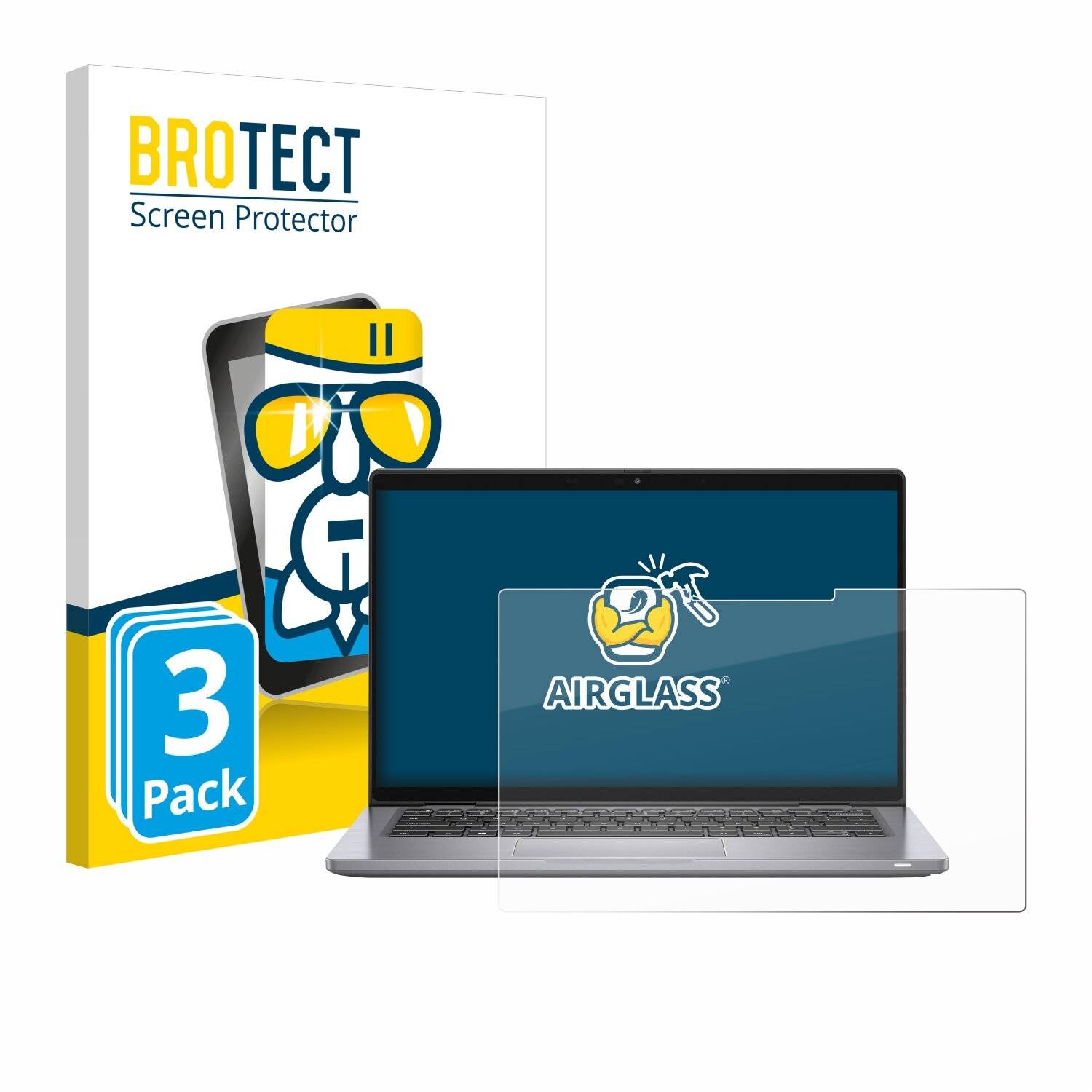 3x BROTECT AirGlass Glas Panzer-Folie für Dell Latitude 7320 2-in-1 -