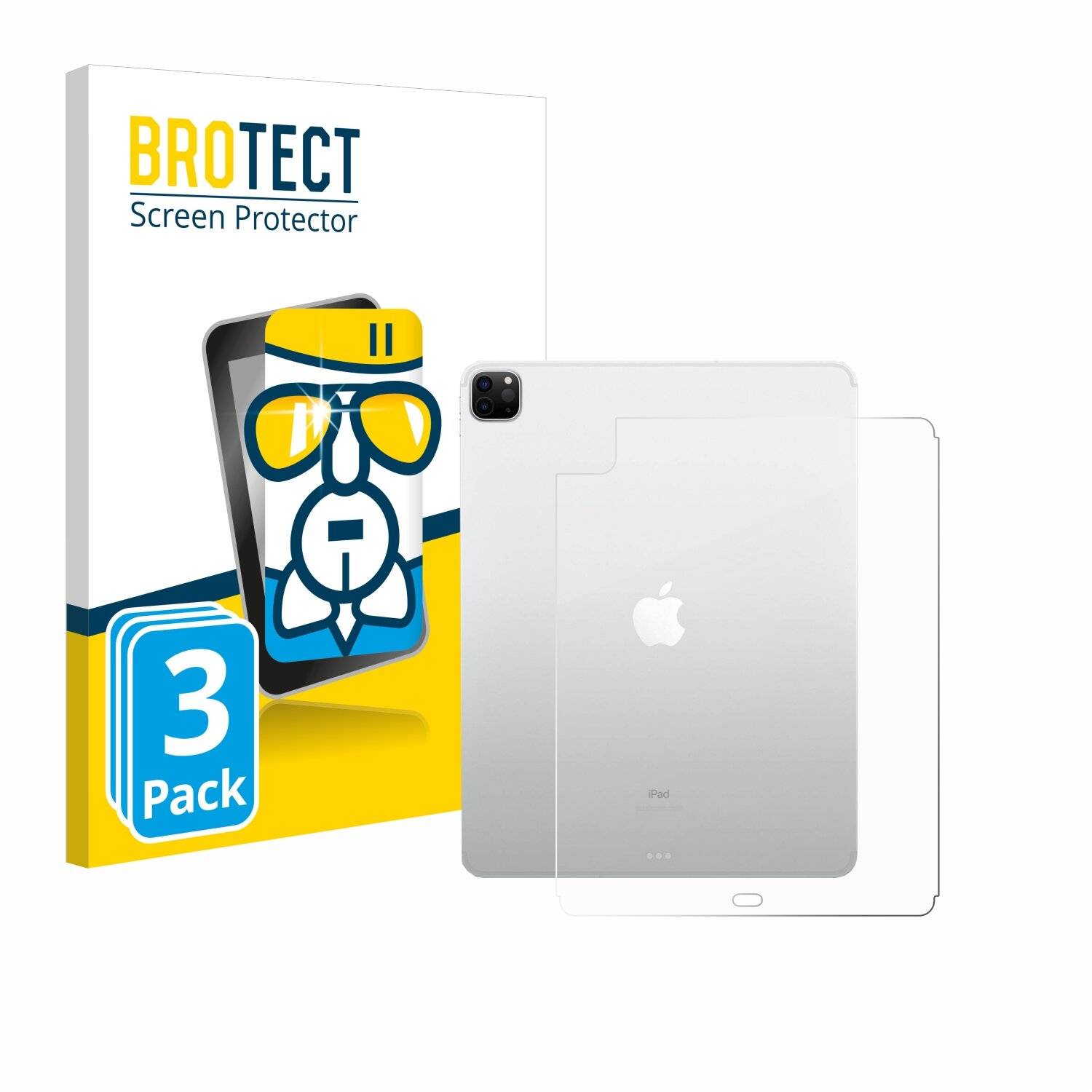 3x BROTECT AirGlass Glas Panzer-Folie für Apple iPad Pro 12.9 2022 (Rückseite, 6 Gen.) -