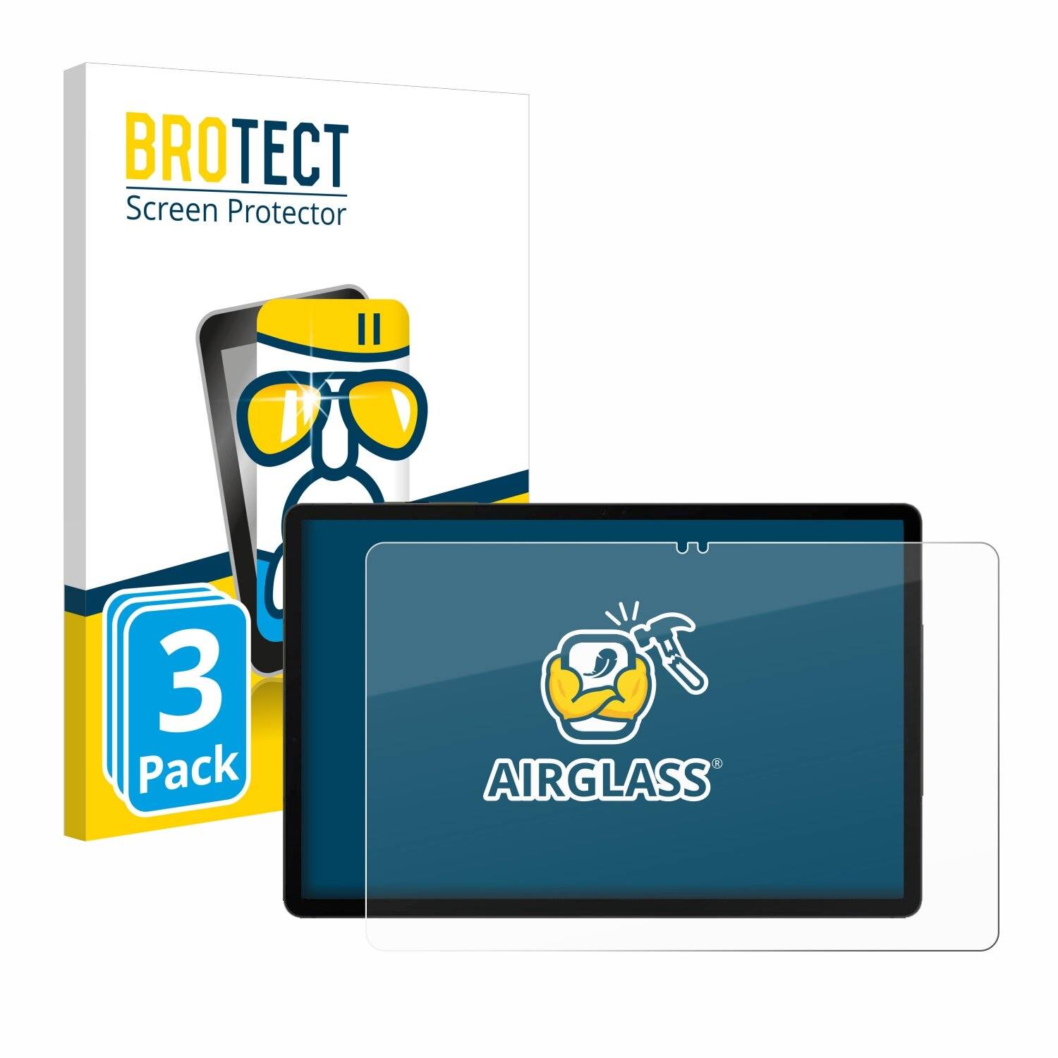 3x BROTECT AirGlass Glas Panzer-Folie für Samsung Galaxy Tab S9 5G -