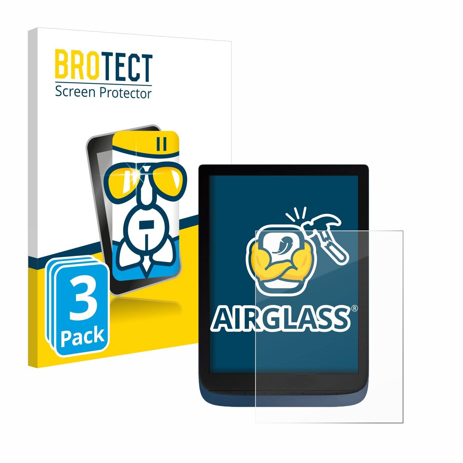 3x BROTECT AirGlass Glas Panzer-Folie für Vivlio InkPad 3 -