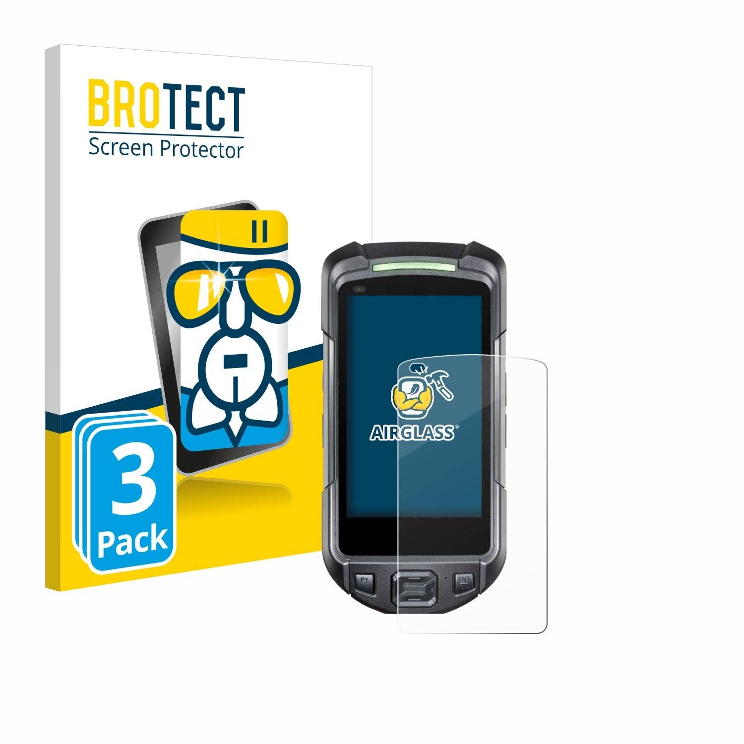 3x BROTECT AirGlass Glas Panzer-Folie für Keyence BT-A700 -