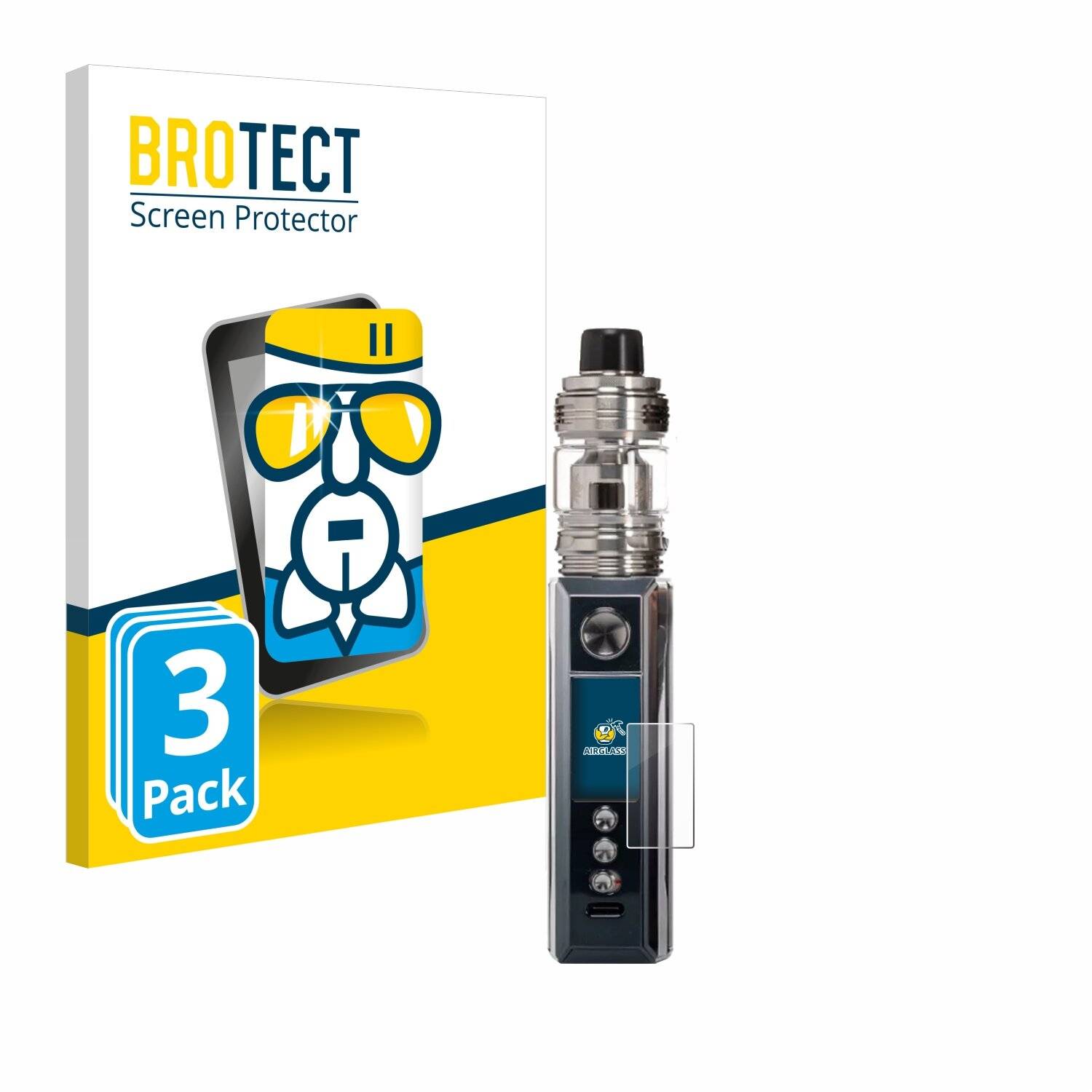 3x BROTECT AirGlass Glas Panzer-Folie für Voopoo Drag M100S -