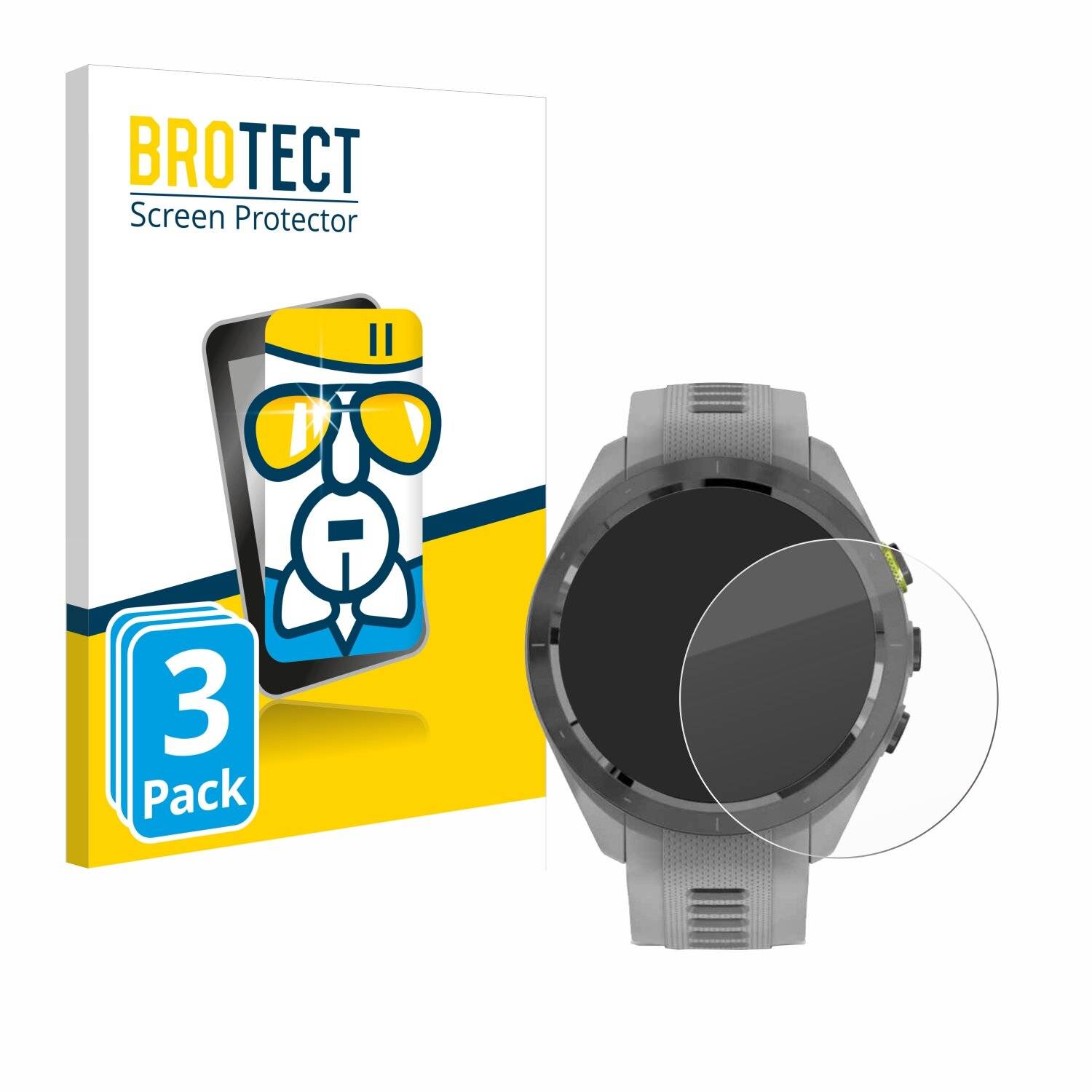 3x BROTECT AirGlass Glas Panzer-Folie für Garmin Approach S70 (42 mm) -