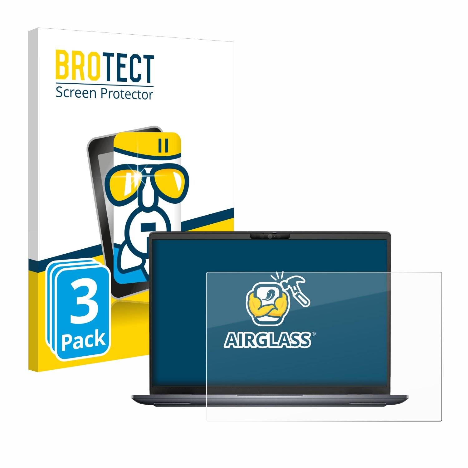 3x BROTECT AirGlass Glas Panzer-Folie für Dell Latitude 7340 -