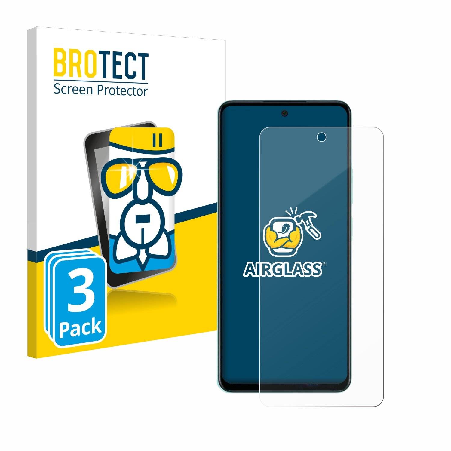3x BROTECT AirGlass Glas Panzer-Folie für Oppo A58 4G -