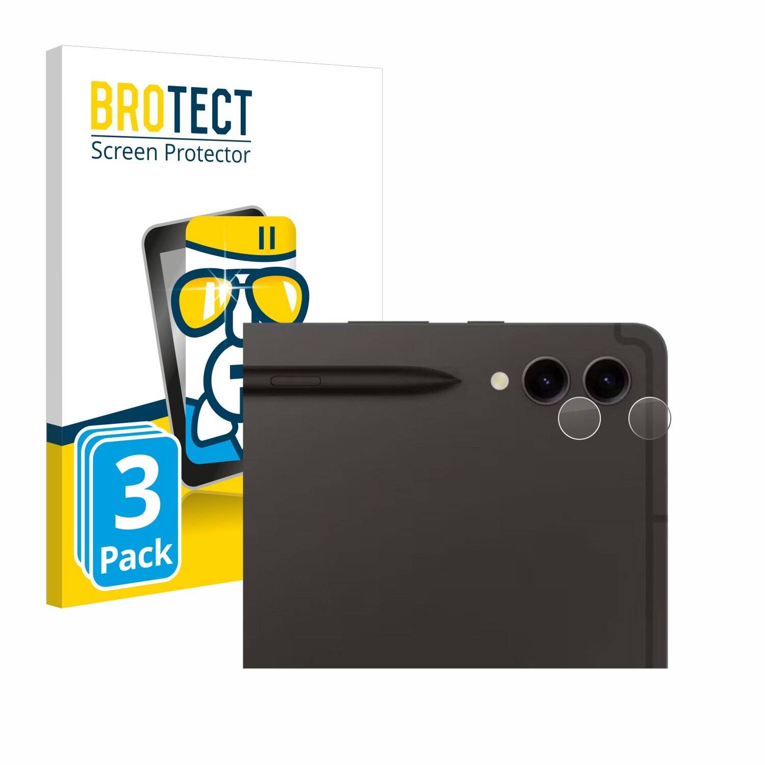 3x BROTECT AirGlass Glas Panzer-Folie für Samsung Galaxy Tab S9 Plus WiFi (NUR Kameraschutz)
