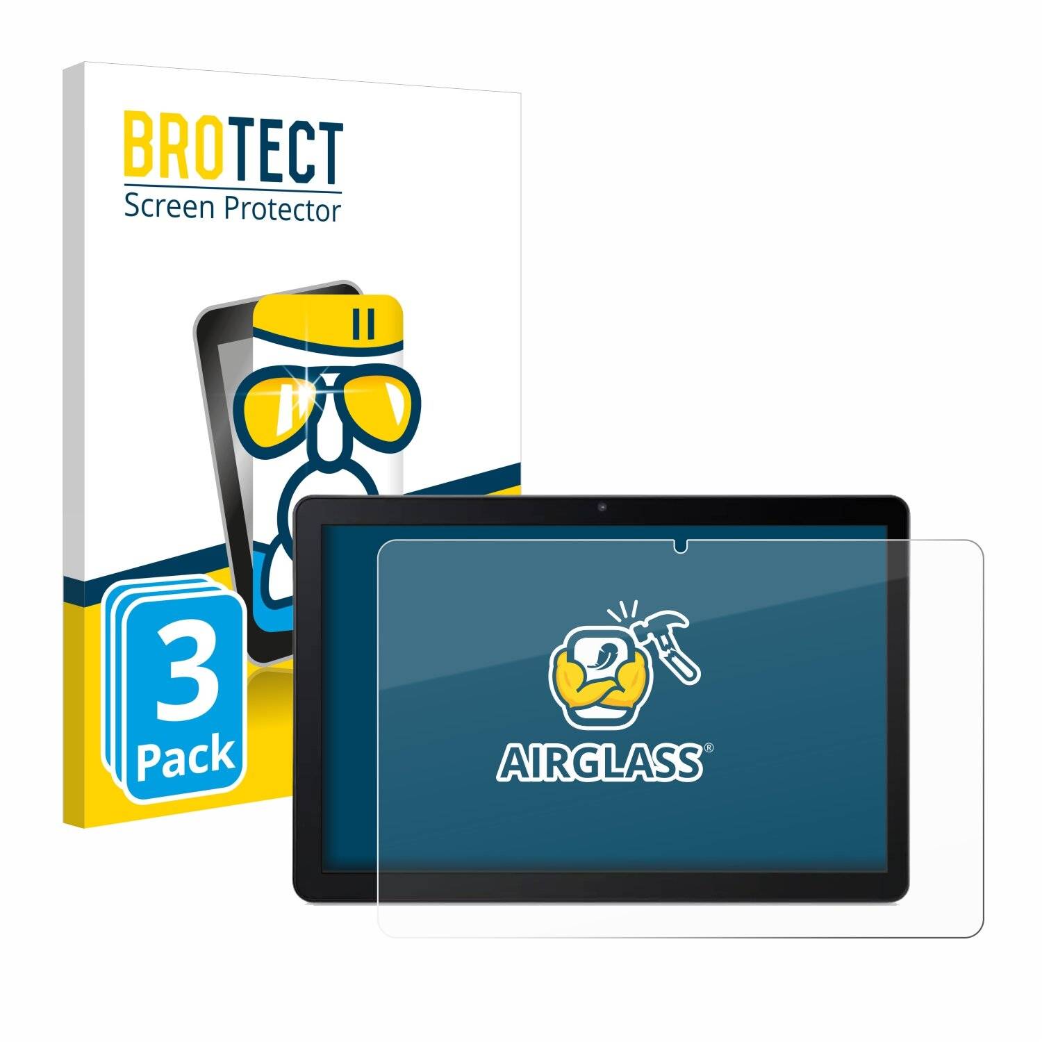3x BROTECT AirGlass Glas Panzer-Folie für Acer Iconia Tab M10 -