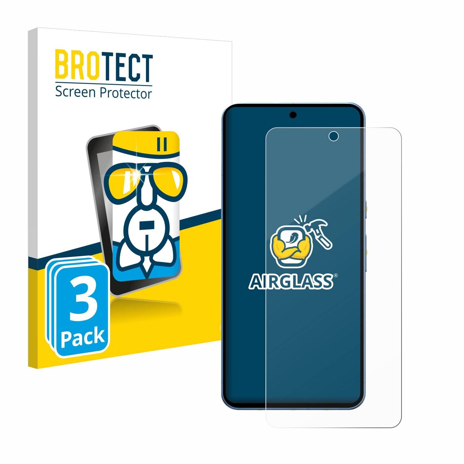 3x BROTECT AirGlass Glas Panzer-Folie für Google Pixel 8 Pro -