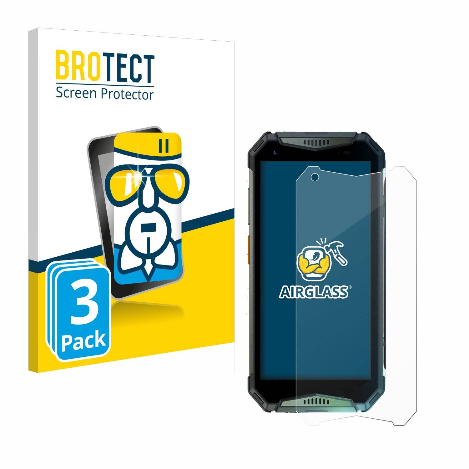 3x BROTECT AirGlass Glas Panzer-Folie für Ulefone Armor 20WT -