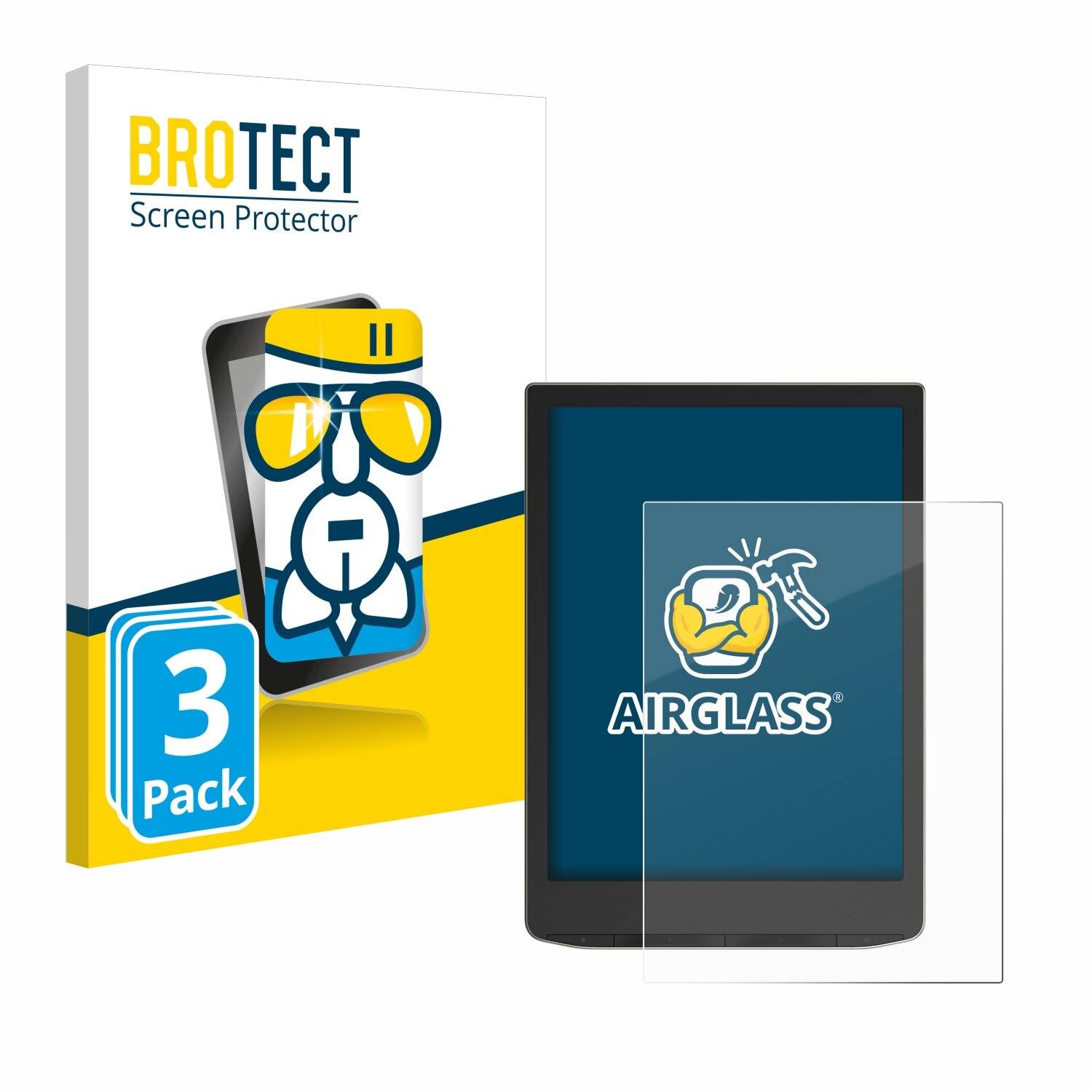 3x BROTECT AirGlass Glas Panzer-Folie für PocketBook InkPad Color 2 -
