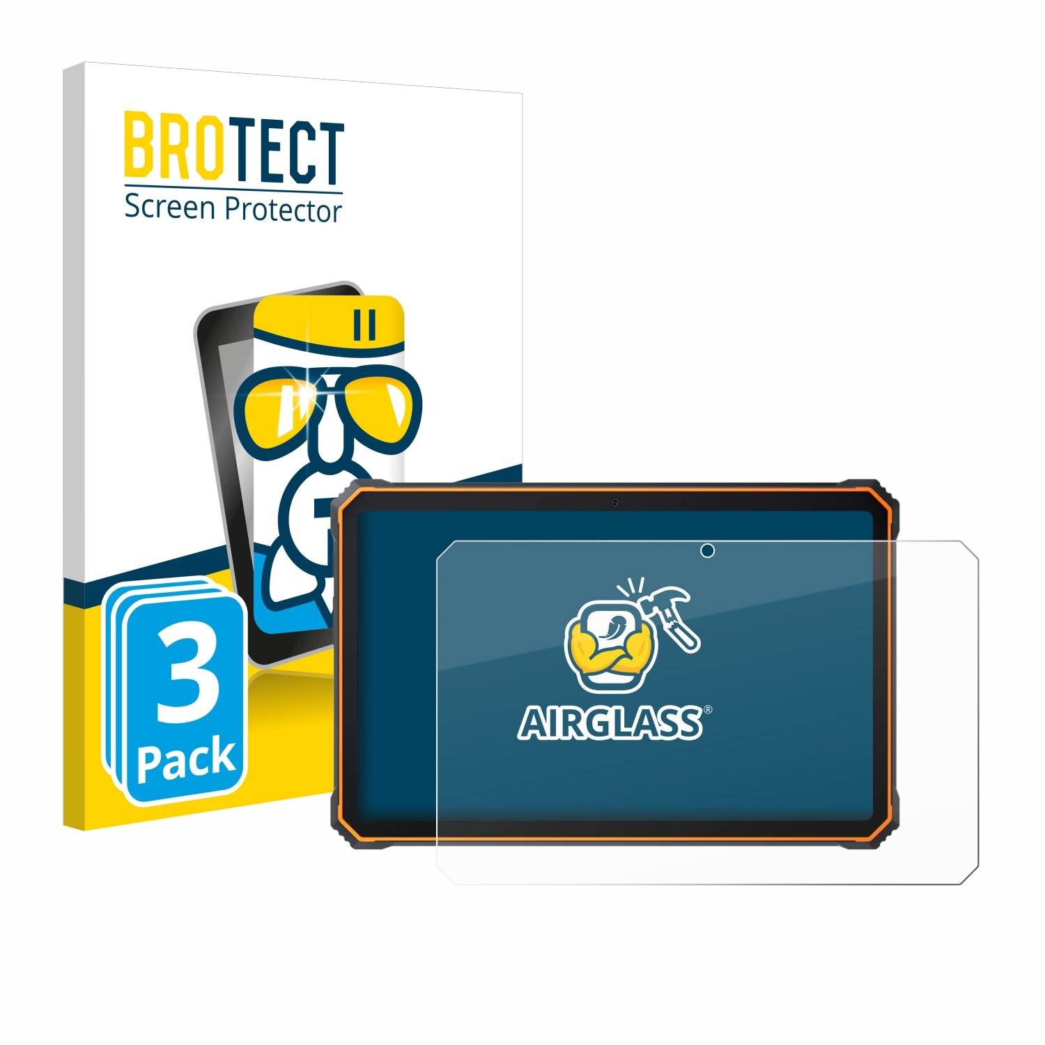 3x BROTECT AirGlass Glas Panzer-Folie für Blackview Active 8 Pro 10.36 -