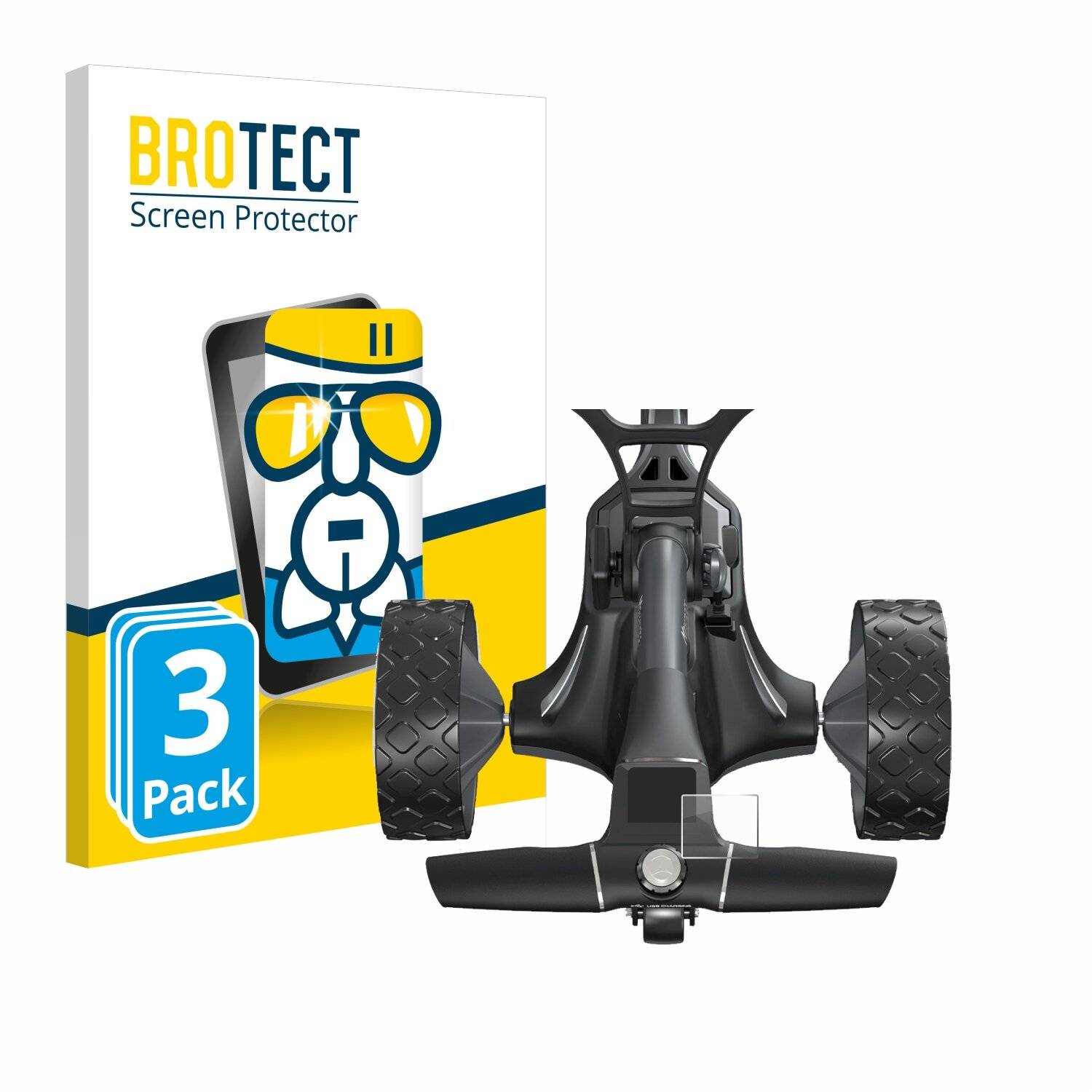 3x BROTECT AirGlass Glas Panzer-Folie für Motocaddy M7 GPS Electric Trolley -