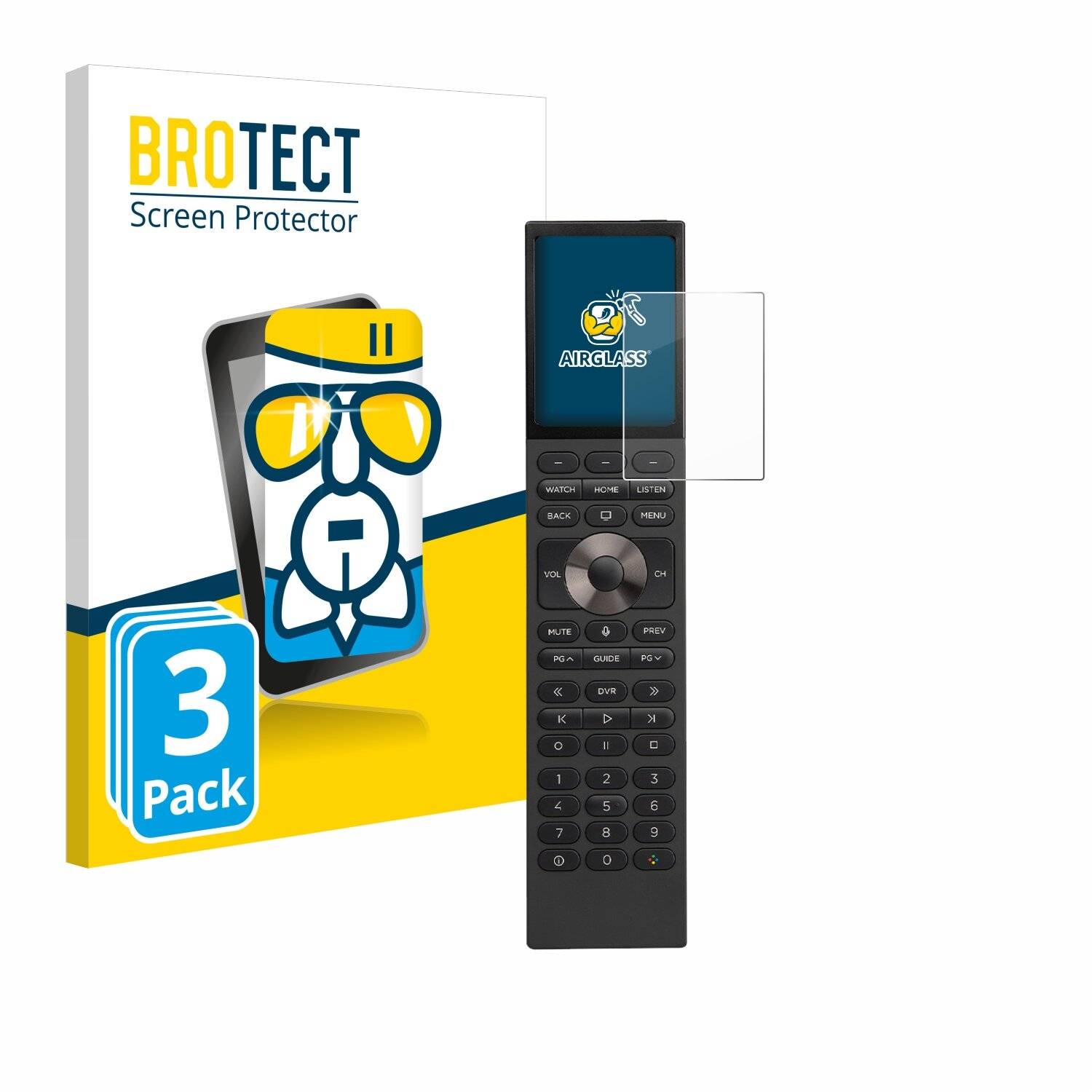 3x BROTECT AirGlass Glas Panzer-Folie für Control 4 Halo Remote -