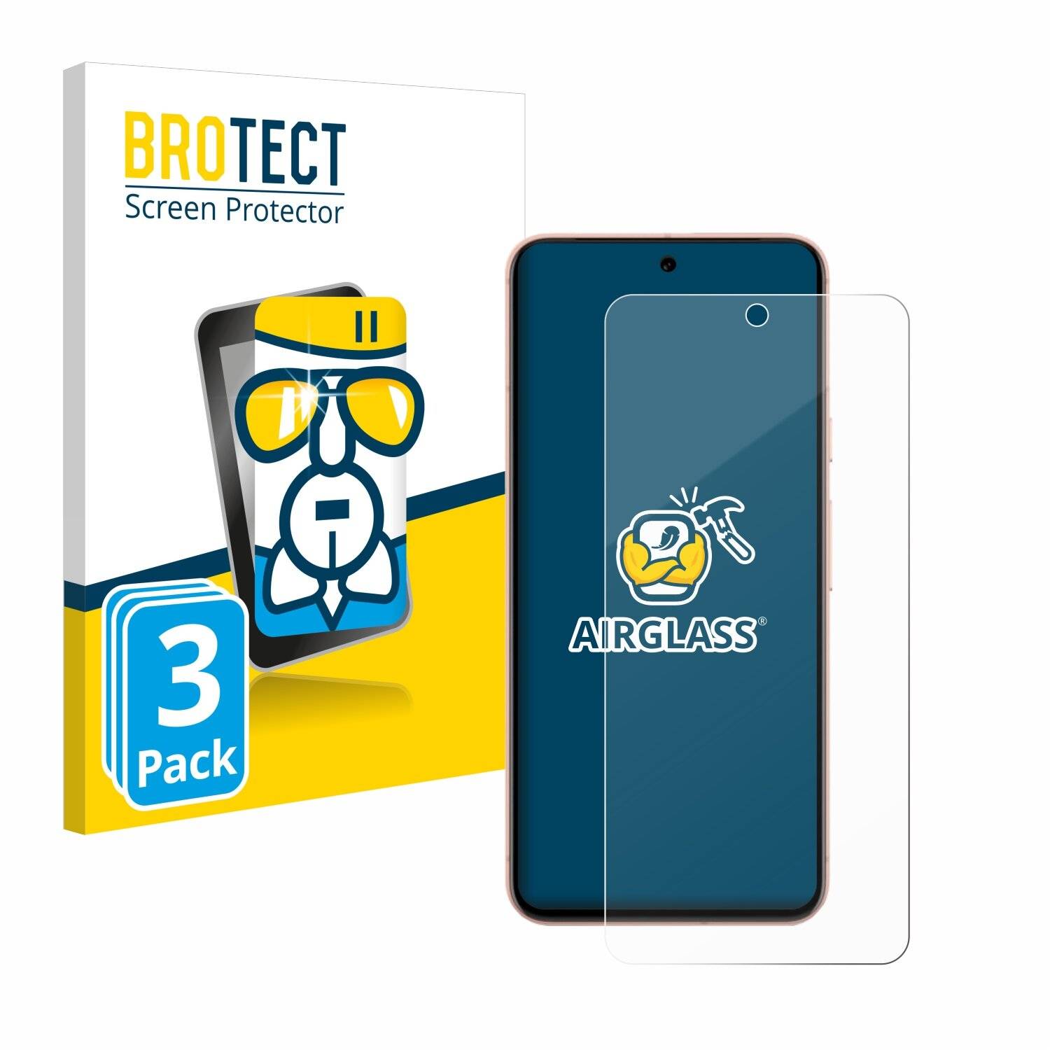 3x BROTECT AirGlass Glas Panzer-Folie für Google Pixel 8 -