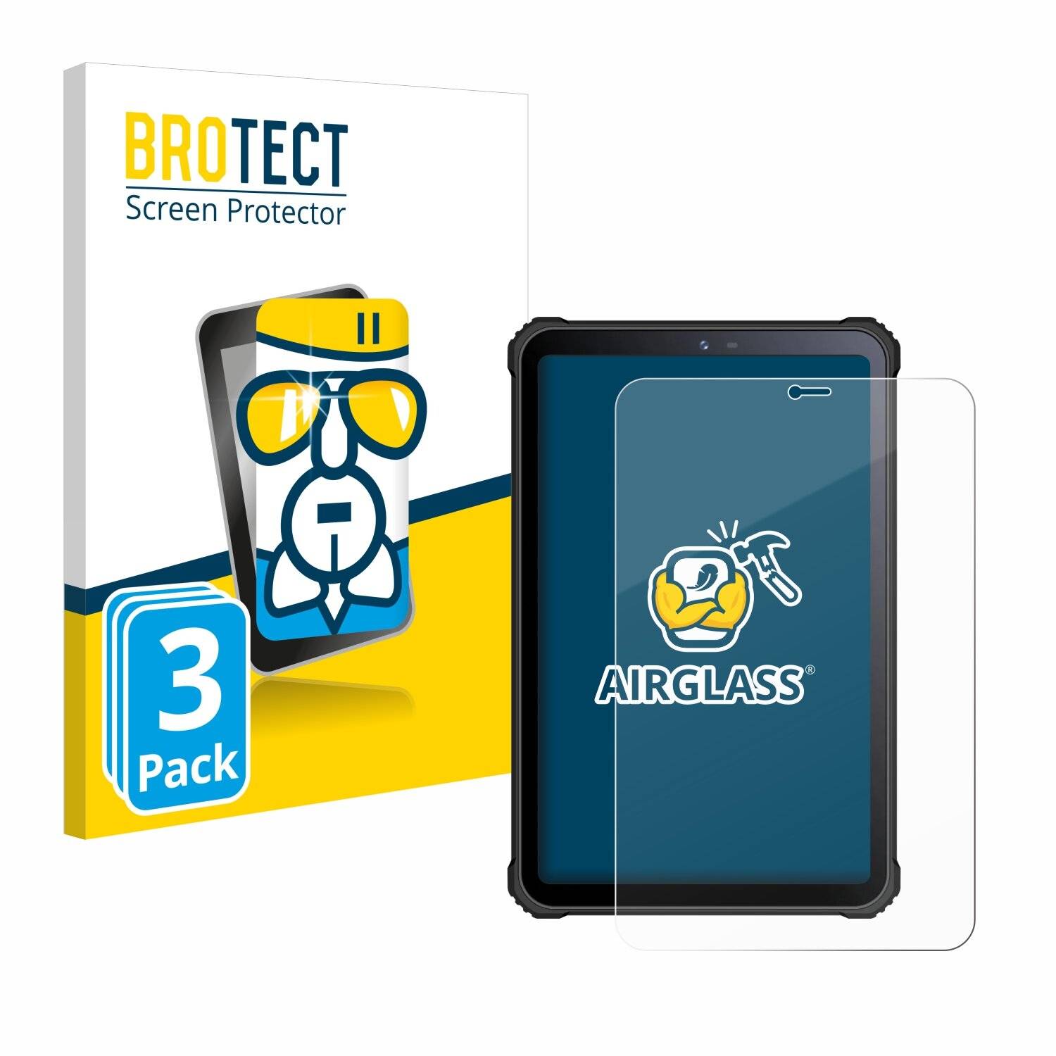 3x BROTECT AirGlass Glas Panzer-Folie für Oukitel RT3 -