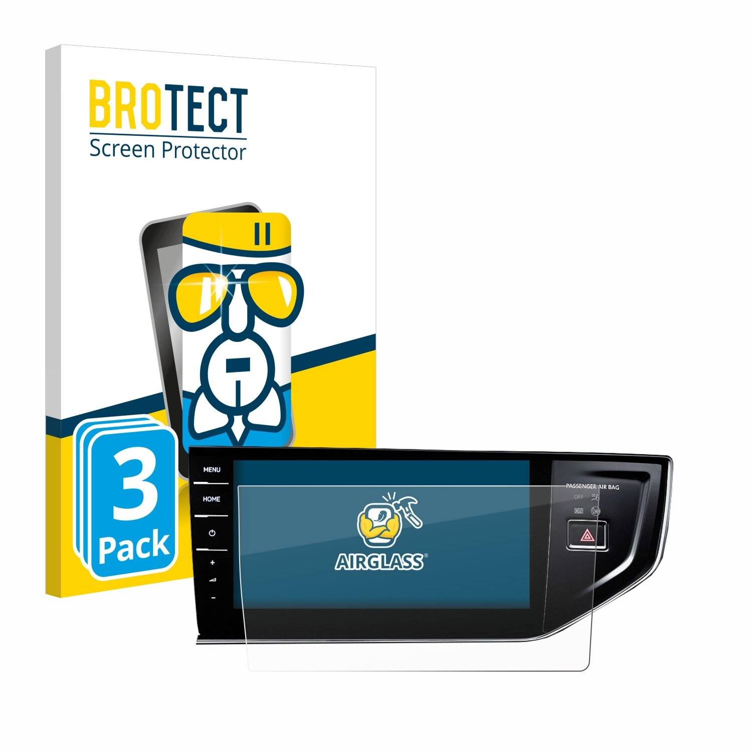 3x BROTECT AirGlass Glas Panzer-Folie für Volkswagen Polo VI Discover Pro 9,2 -