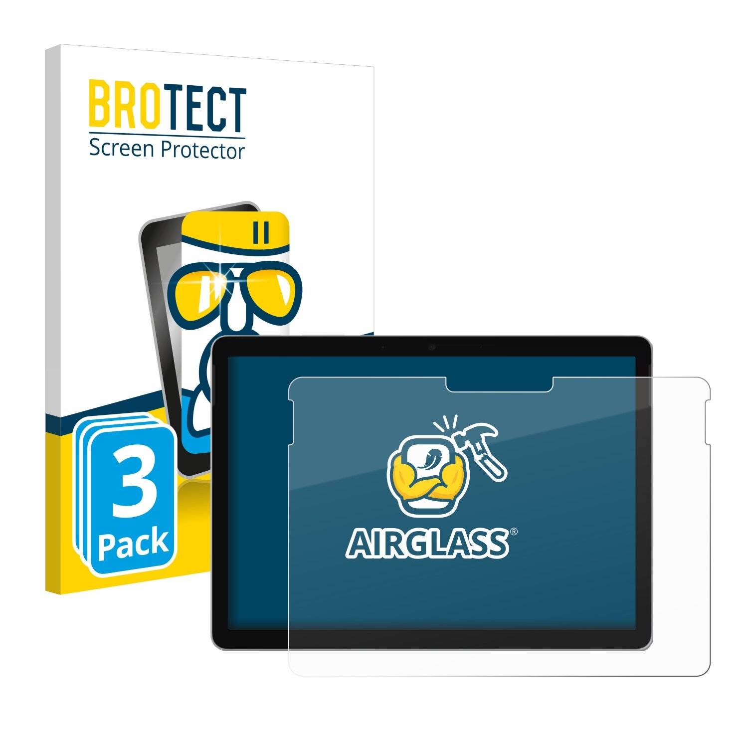 3x BROTECT AirGlass Glas Panzer-Folie für Microsoft Surface Go 4 -