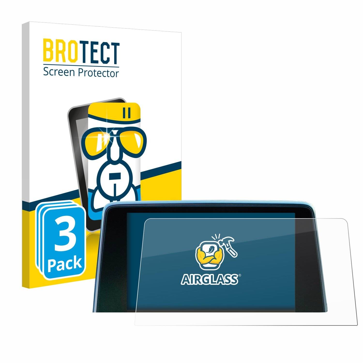 3x BROTECT AirGlass Glas Panzer-Folie für Peugeot 3008 2016 - 2020 -
