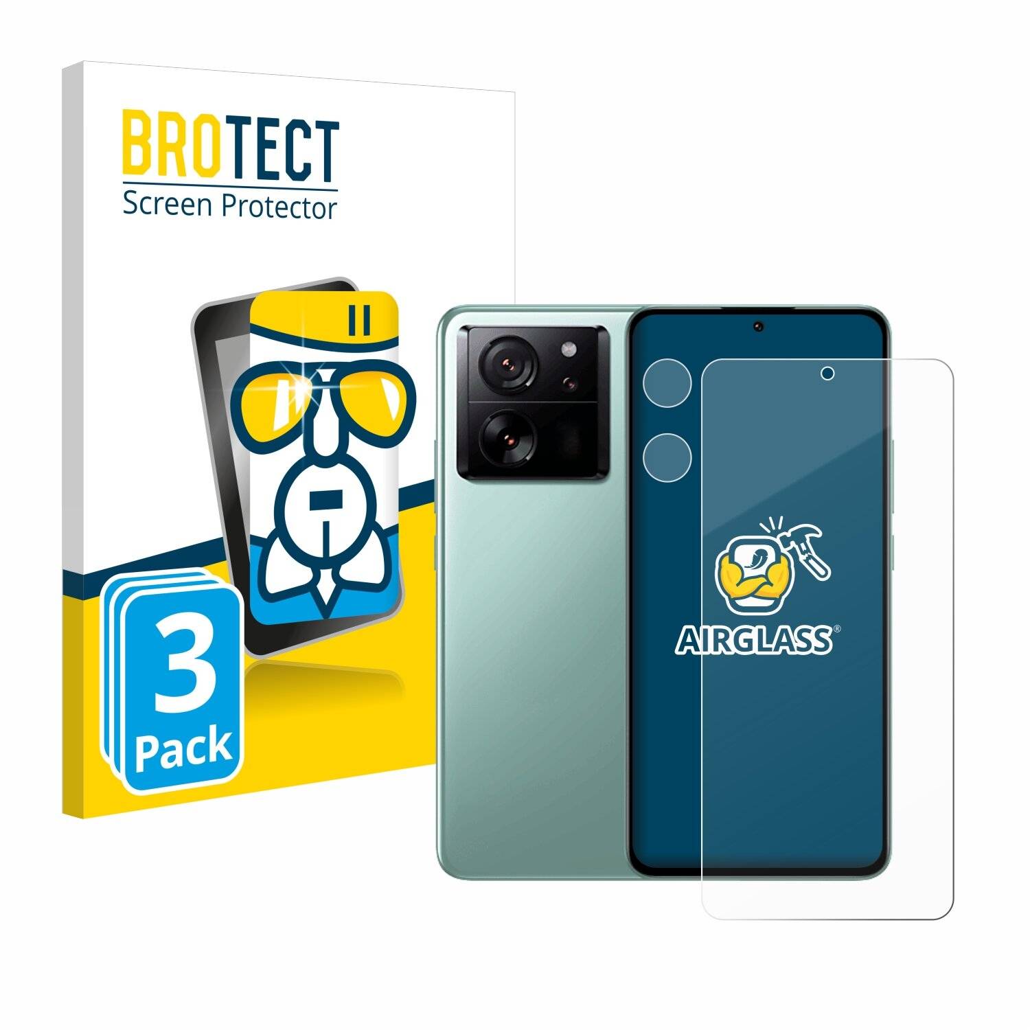 3x BROTECT AirGlass Glas Panzer-Folie für Xiaomi 13T Pro (Display+Kamera) -
