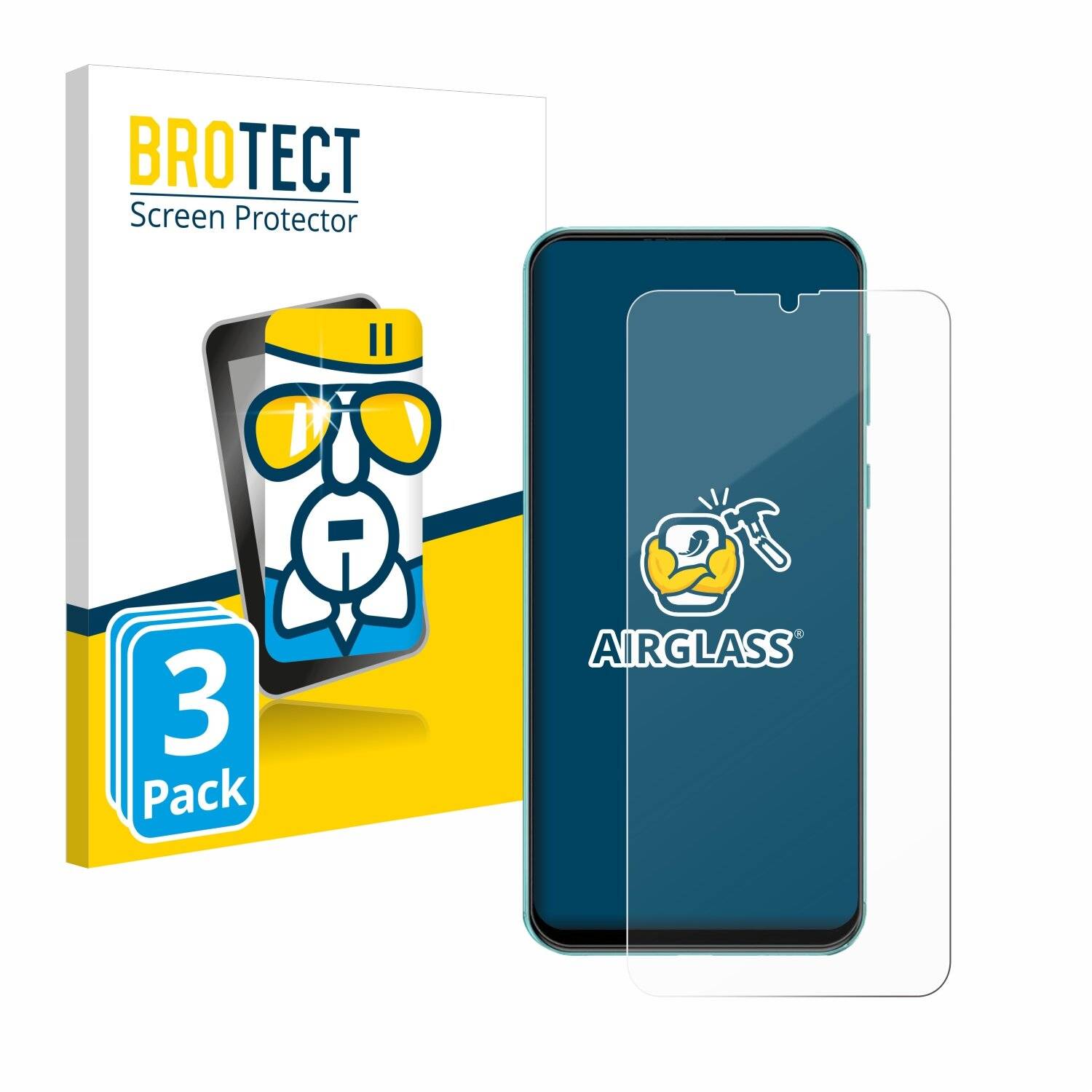3x BROTECT AirGlass Glas Panzer-Folie für Ulefone Note 6 -