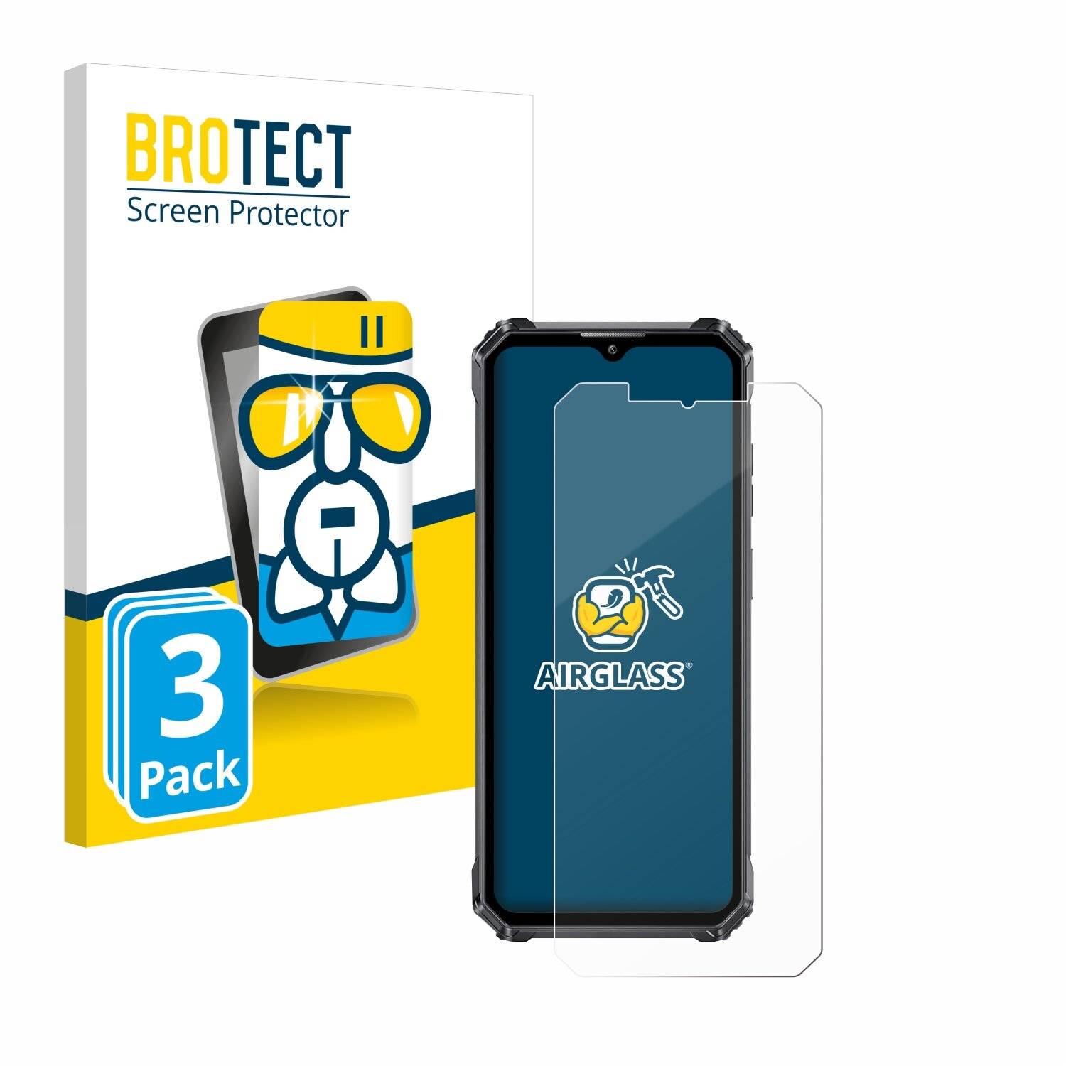 3x BROTECT AirGlass Glas Panzer-Folie für Oukitel WP28 -