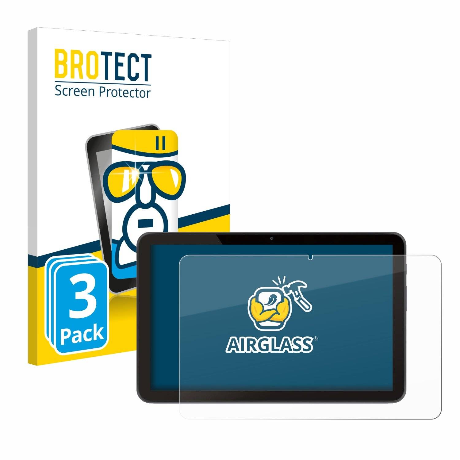 3x BROTECT AirGlass Glas Panzer-Folie für Peaq PET 102 -
