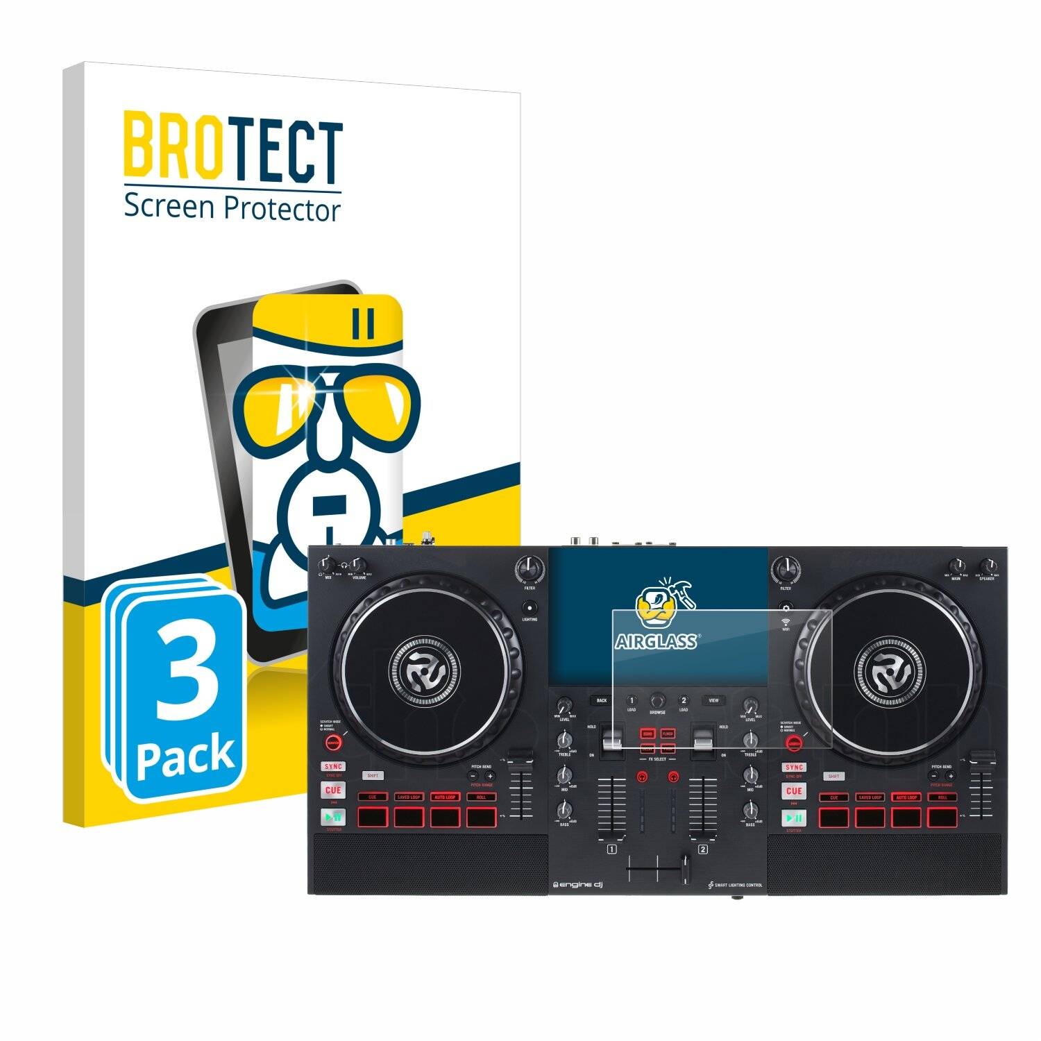 3x BROTECT AirGlass Glas Panzer-Folie für Numark Mixstream Pro+ -