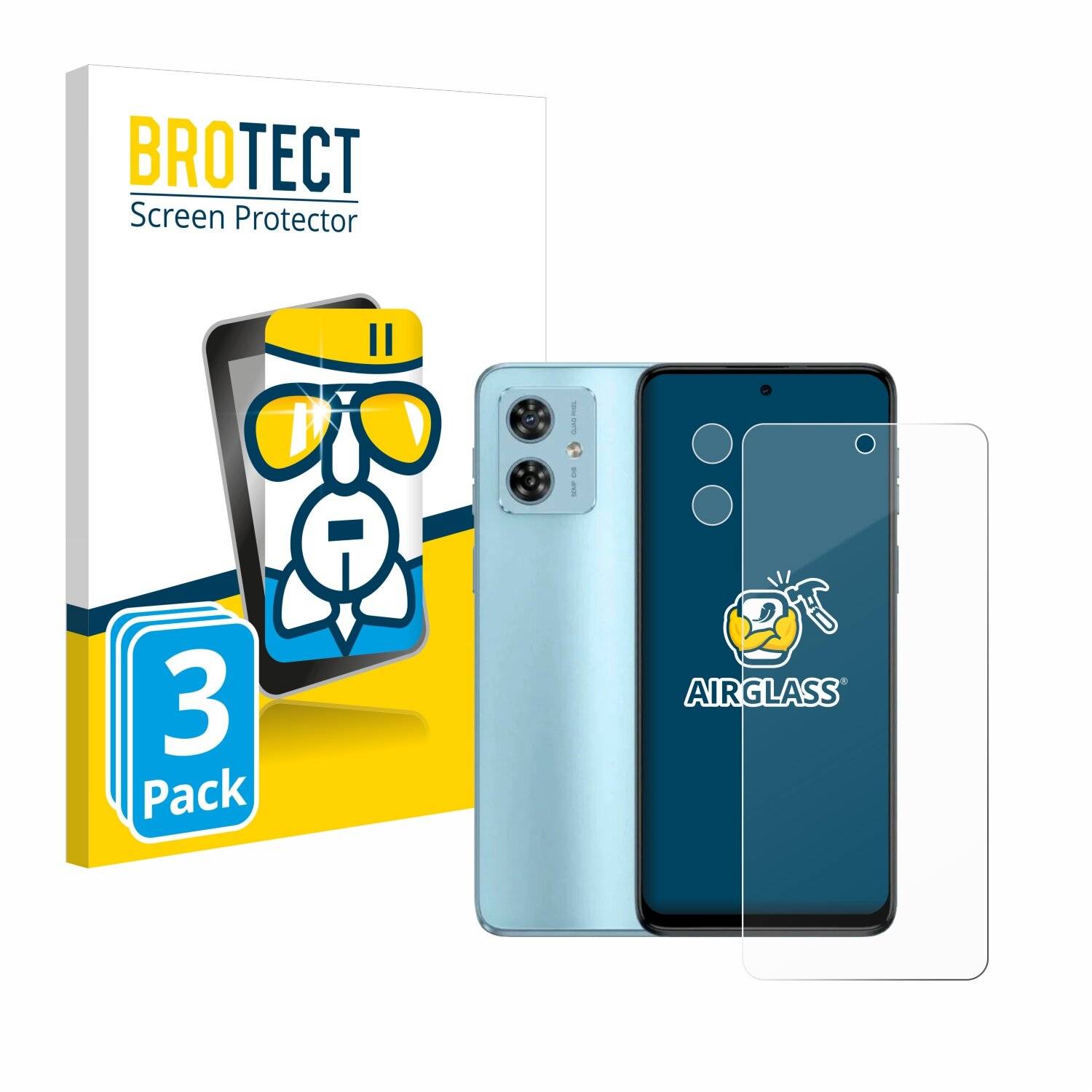 3x BROTECT AirGlass Schutzglas Folie für Motorola Moto G54