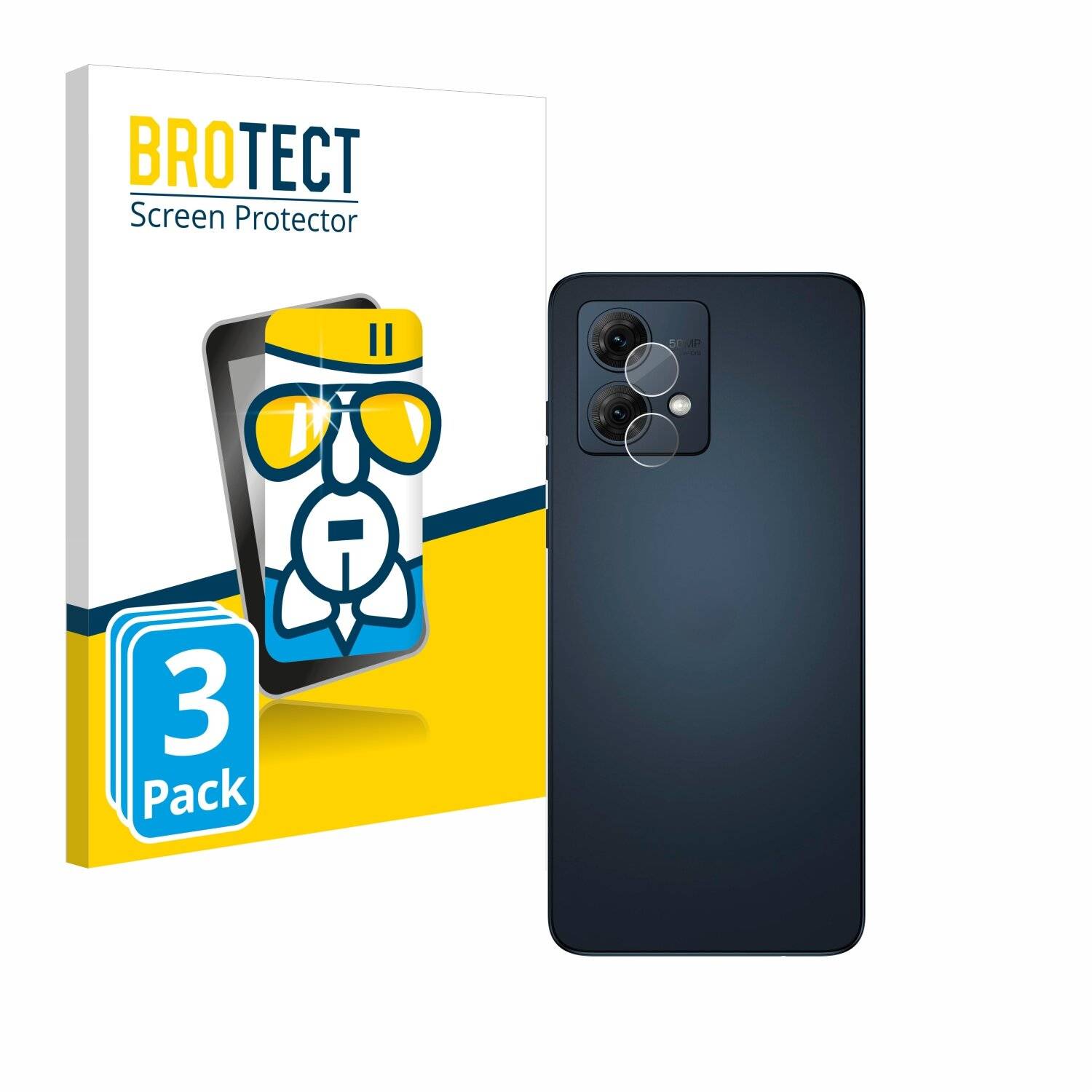 3x BROTECT AirGlass Glas Panzer-Folie für Motorola Moto G84 (NUR Kameraschutz) -