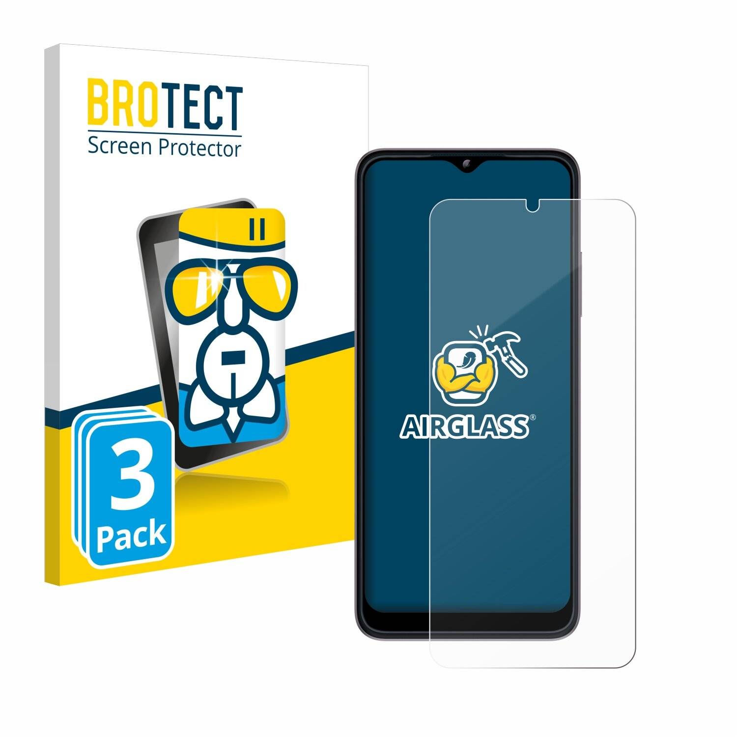 3x BROTECT AirGlass Glas Panzer-Folie für Telekom T Phone (2023) -