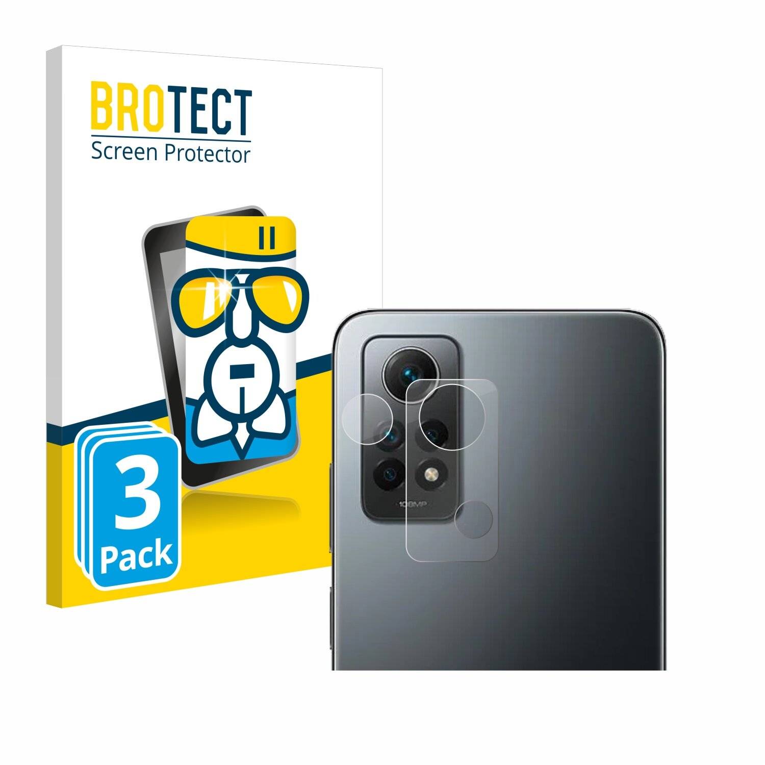 3x BROTECT AirGlass Glas Panzer-Folie für Xiaomi Redmi Note 12 Pro 4G (NUR Kameraschutz) -