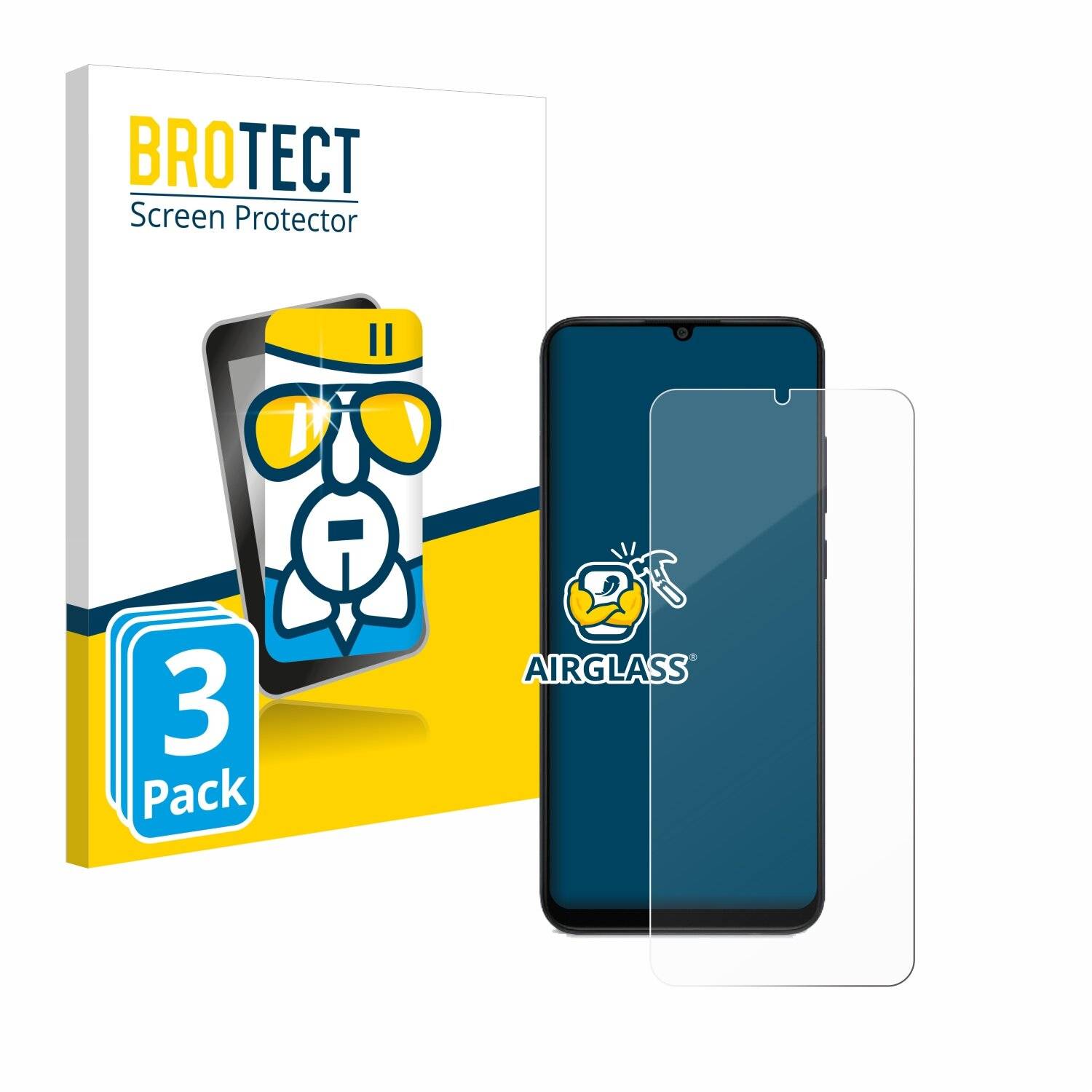 3x BROTECT AirGlass Glas Panzer-Folie für Samsung Galaxy A04e -