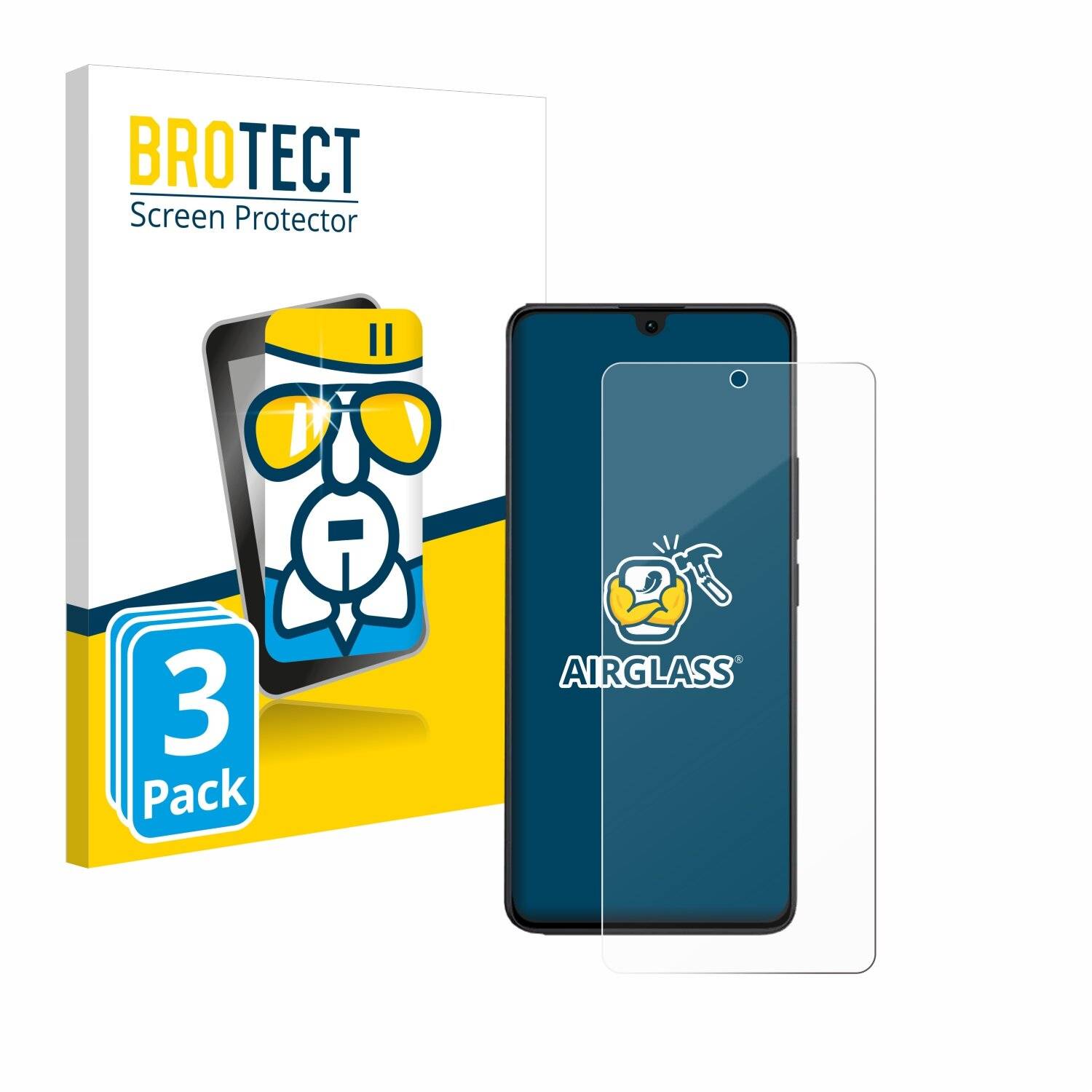 3x BROTECT AirGlass Glas Panzer-Folie für Xiaomi Redmi Note 13R Pro -